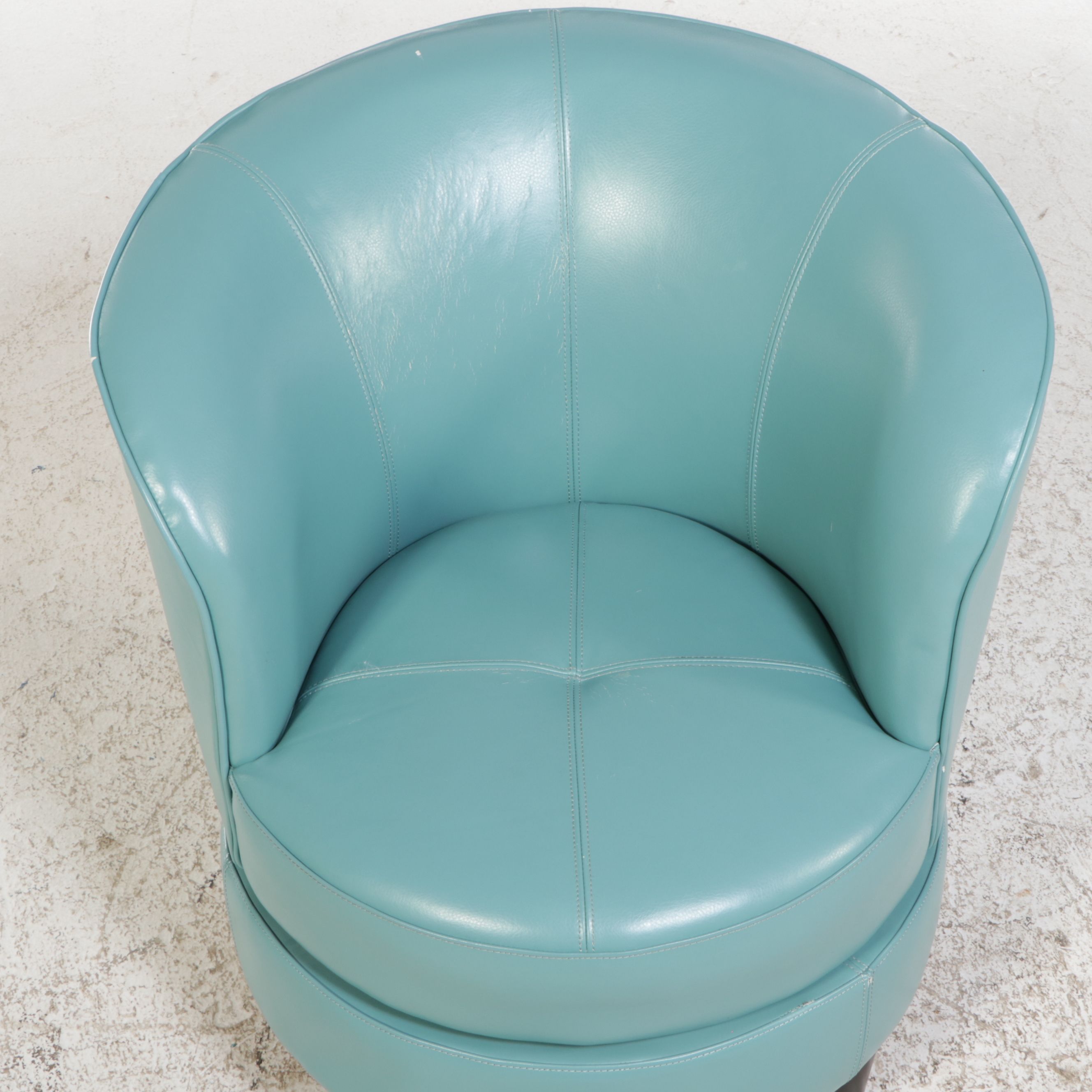 Modern Turquoise Faux Leather Swivel Chair