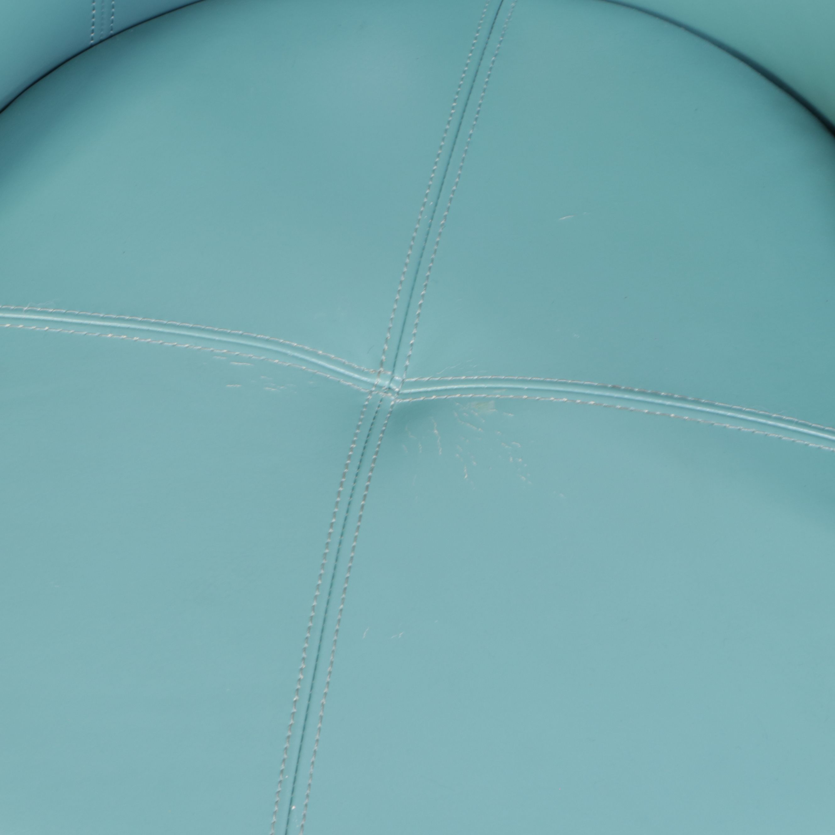 Modern Turquoise Faux Leather Swivel Chair