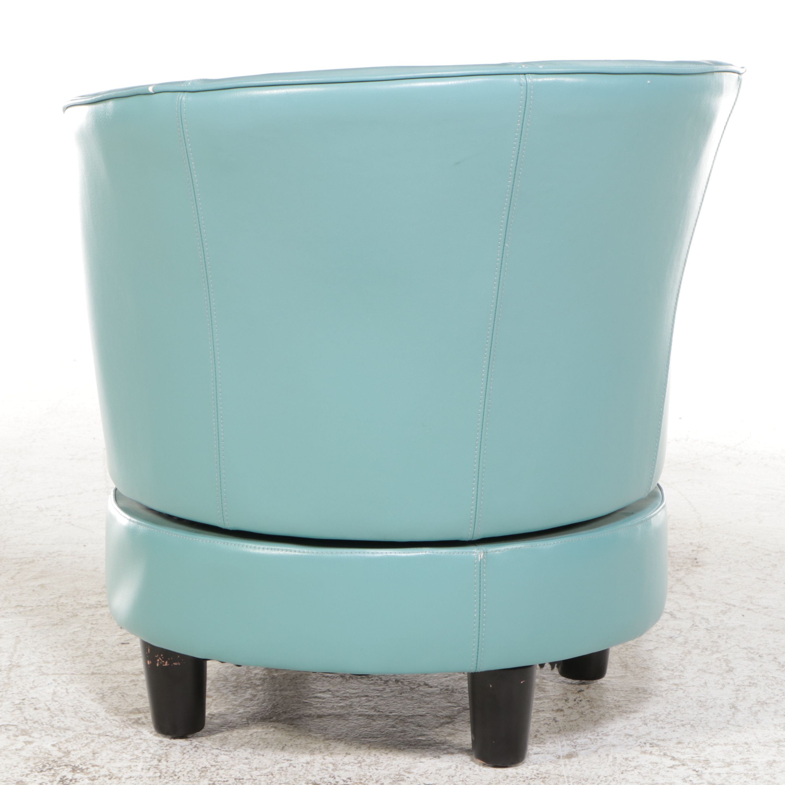 Modern Turquoise Faux Leather Swivel Chair