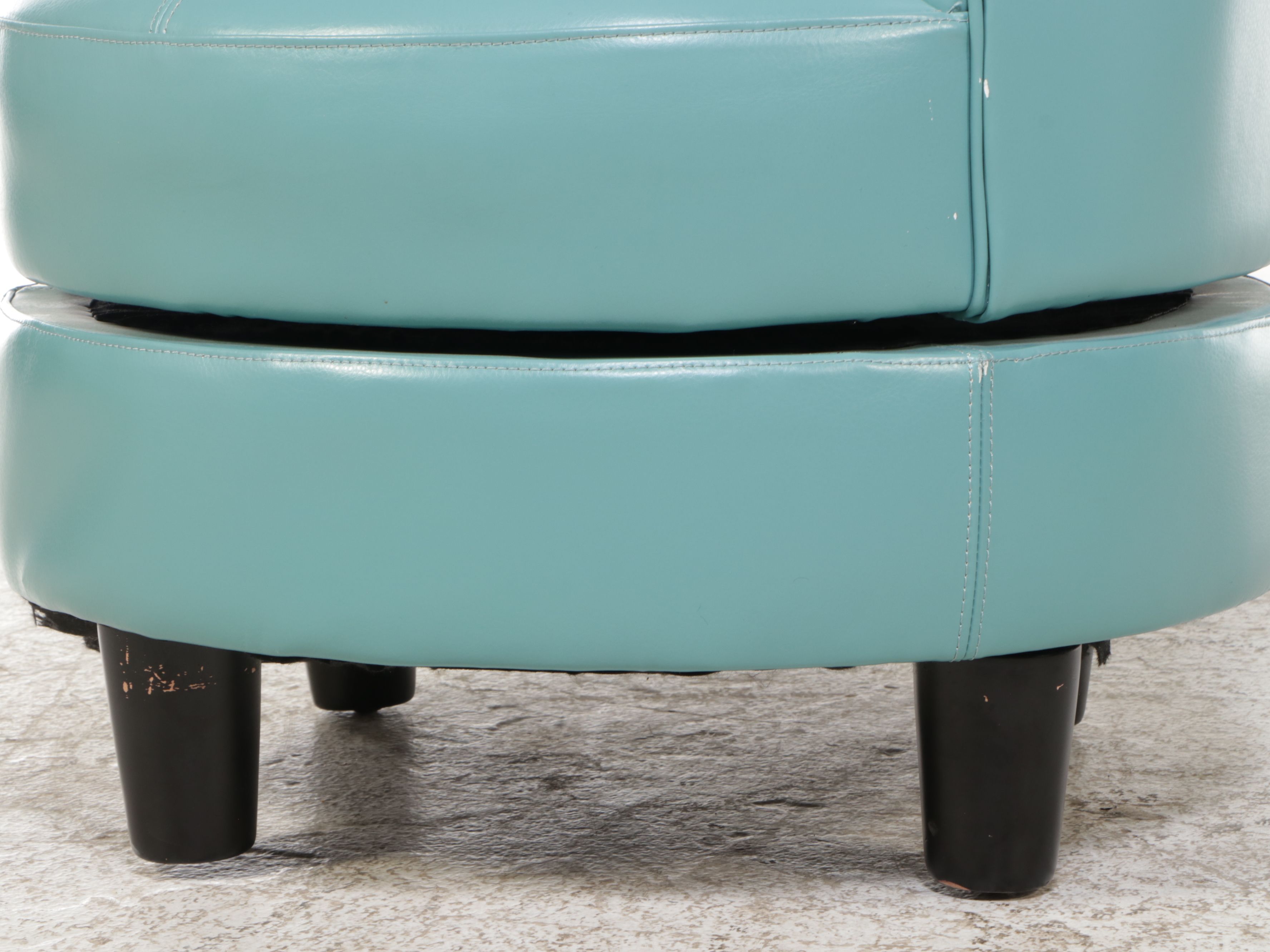 Modern Turquoise Faux Leather Swivel Chair