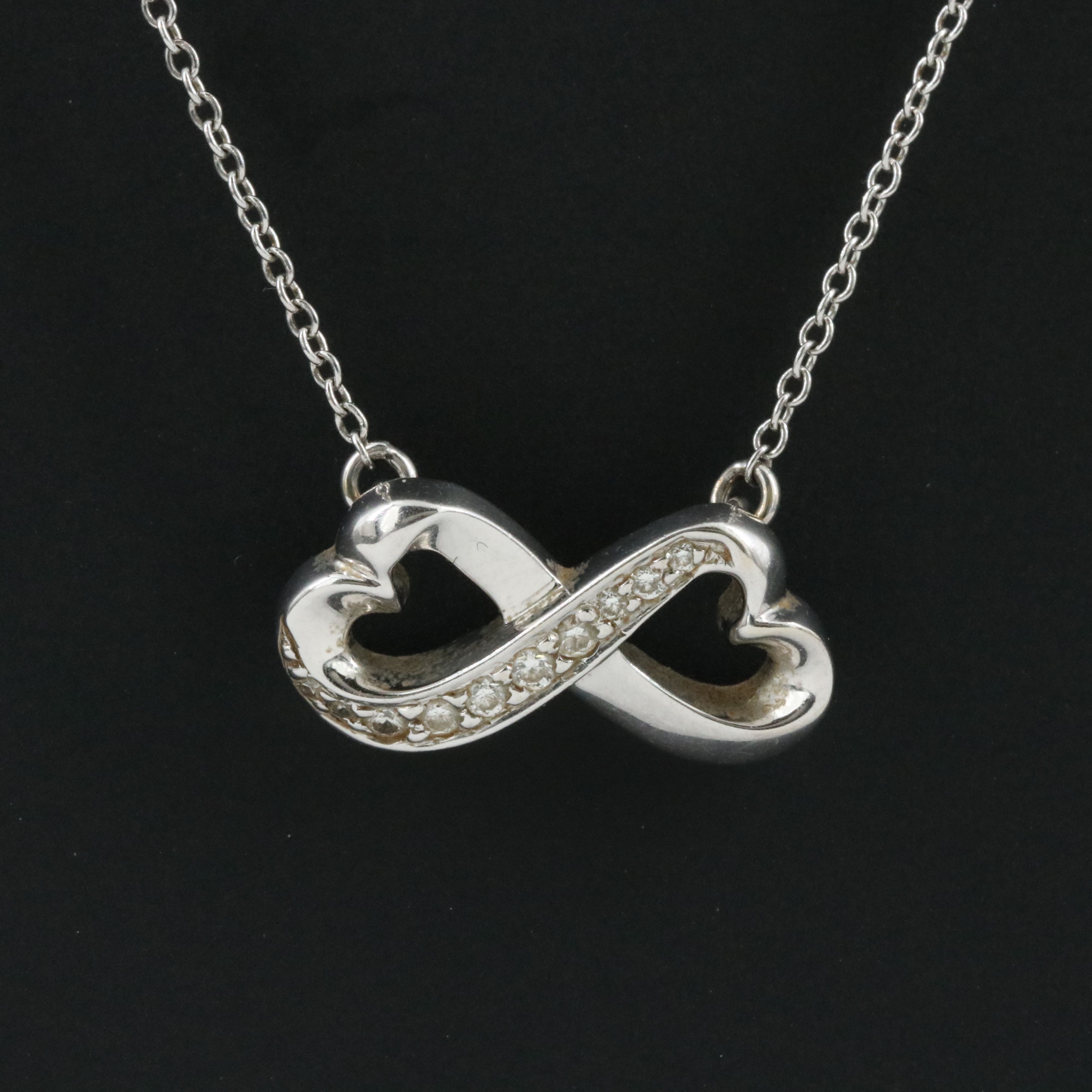 Paloma Picasso for Tiffany & Co. Loving Heart 18K and Diamond Infinity Necklace
