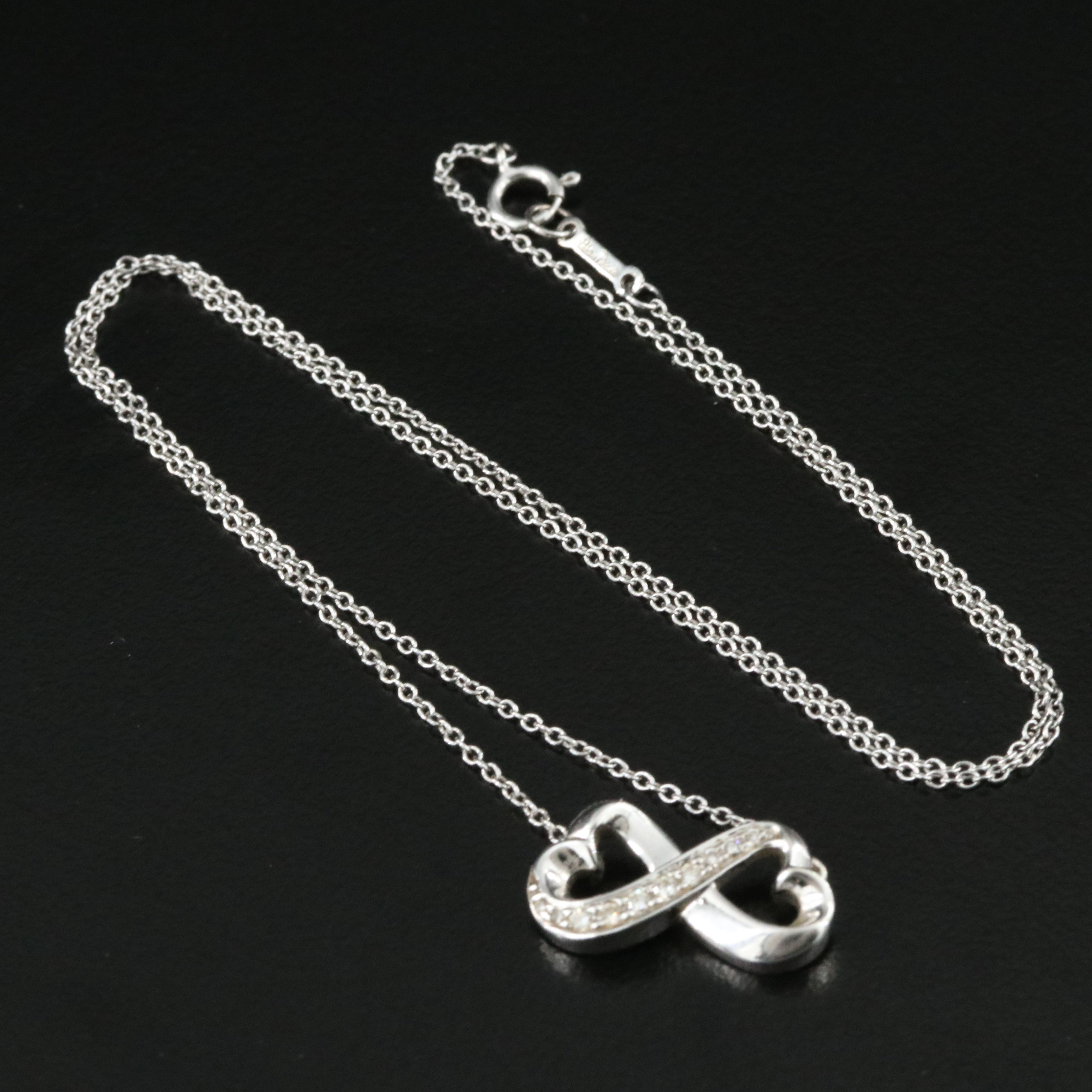 Paloma Picasso for Tiffany & Co. Loving Heart 18K and Diamond Infinity Necklace