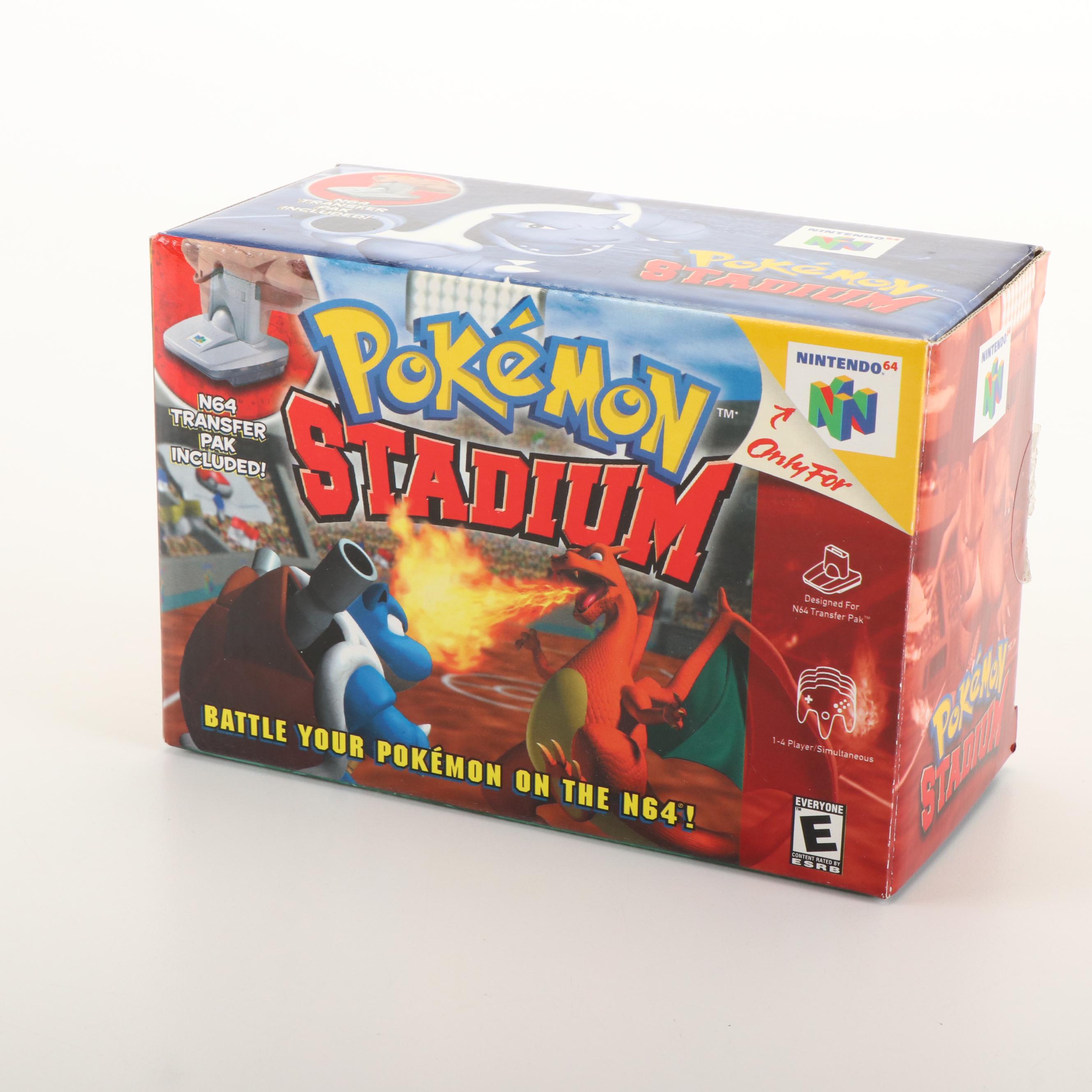 Pokémon Stadium Nintendo 64 Video Game with Original Box, Manual, & Transfer Pak