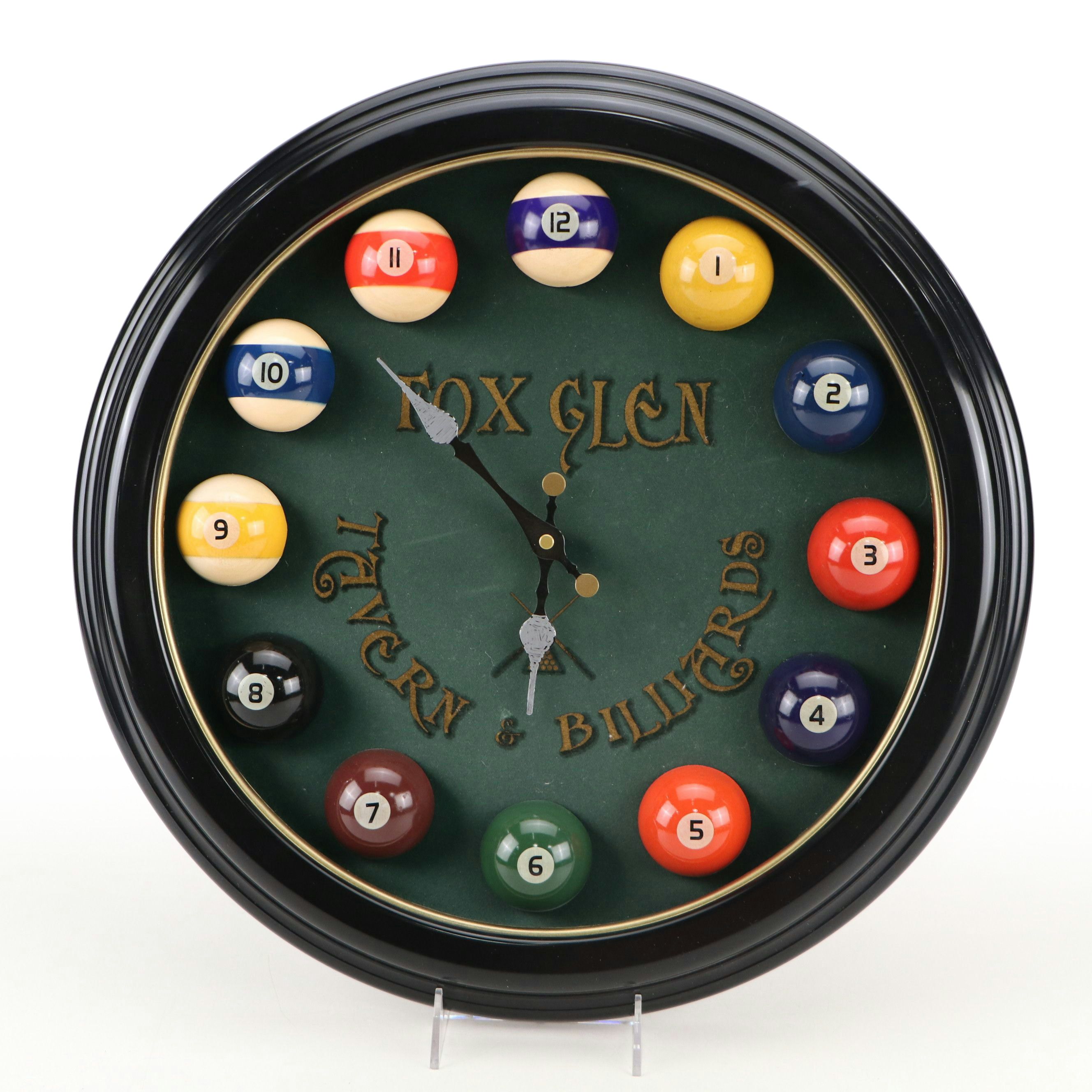 Fox Glen Tavern and Billiards Wall Clock