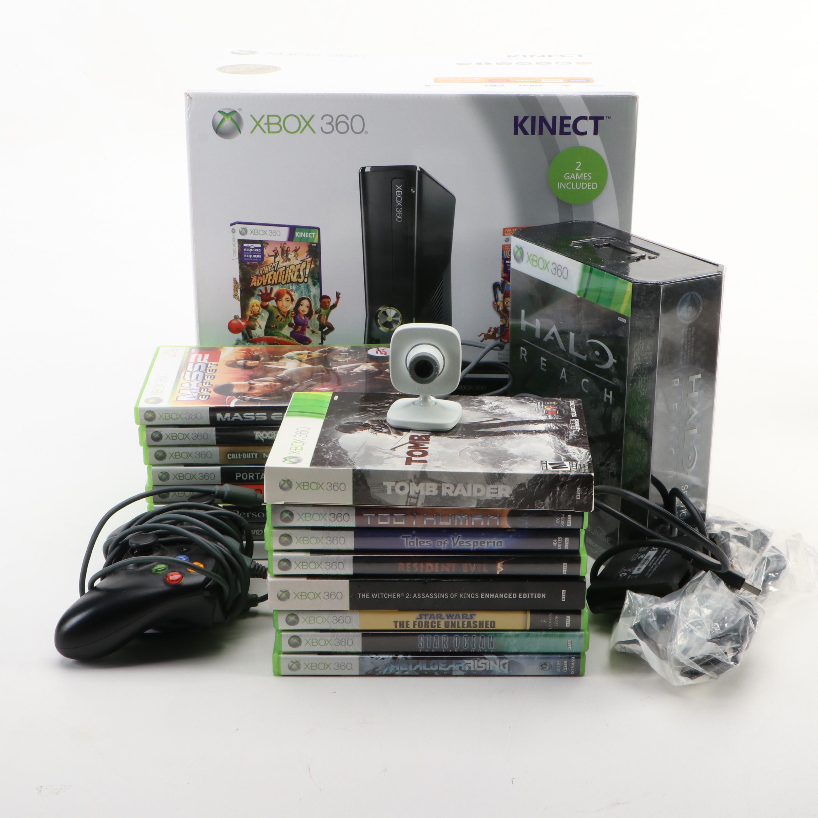 Microsoft Xbox 360 Kinect Bundle with Games and Accessories
