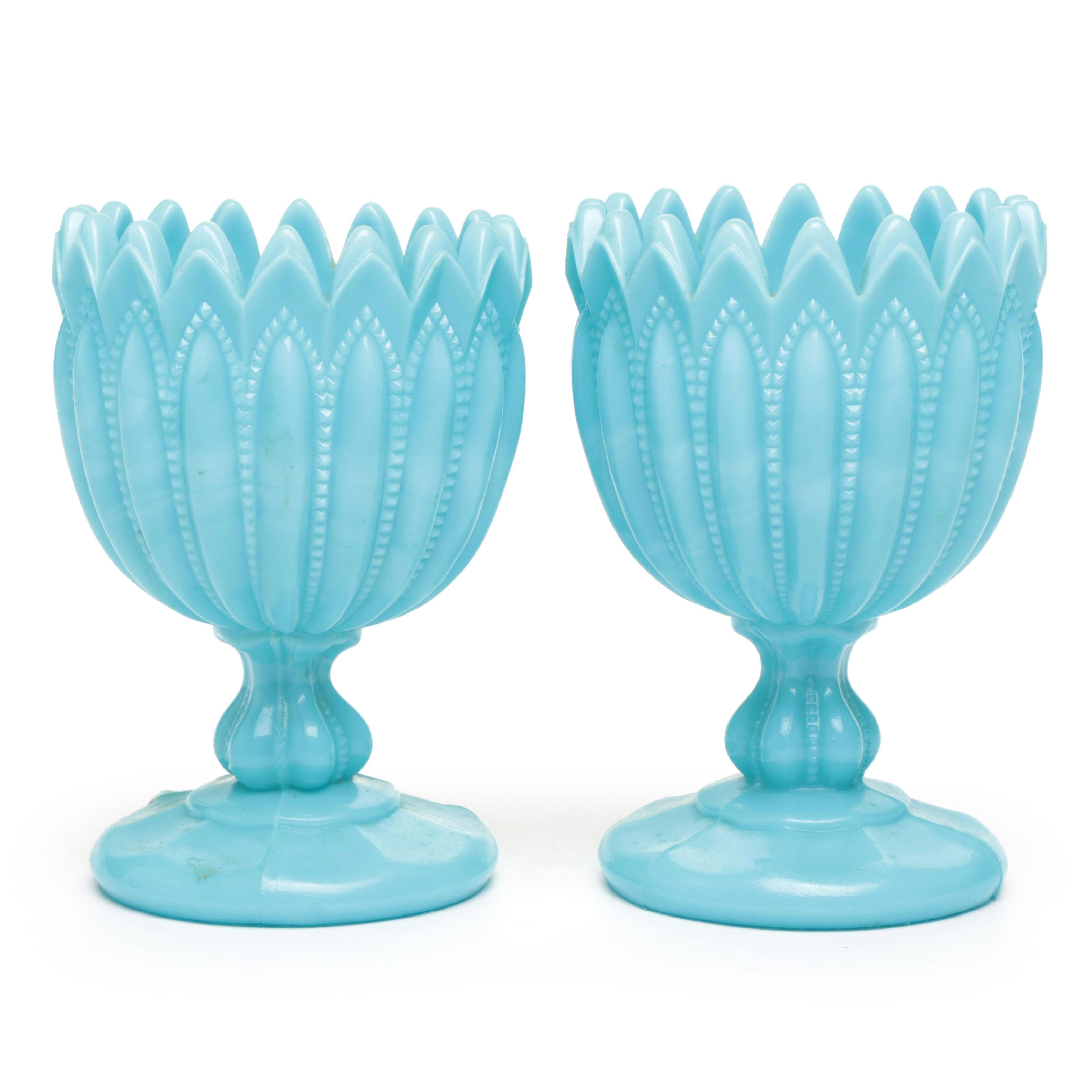 Portieux Vallerysthal Opaline Glass Goblet Planters