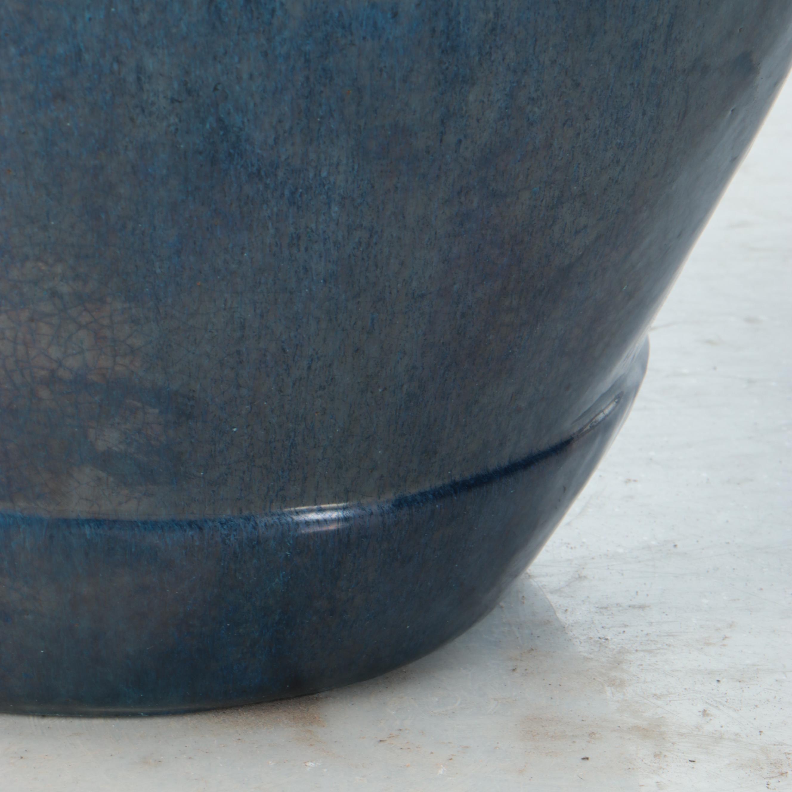 Blue Glazed Earthenware Planter