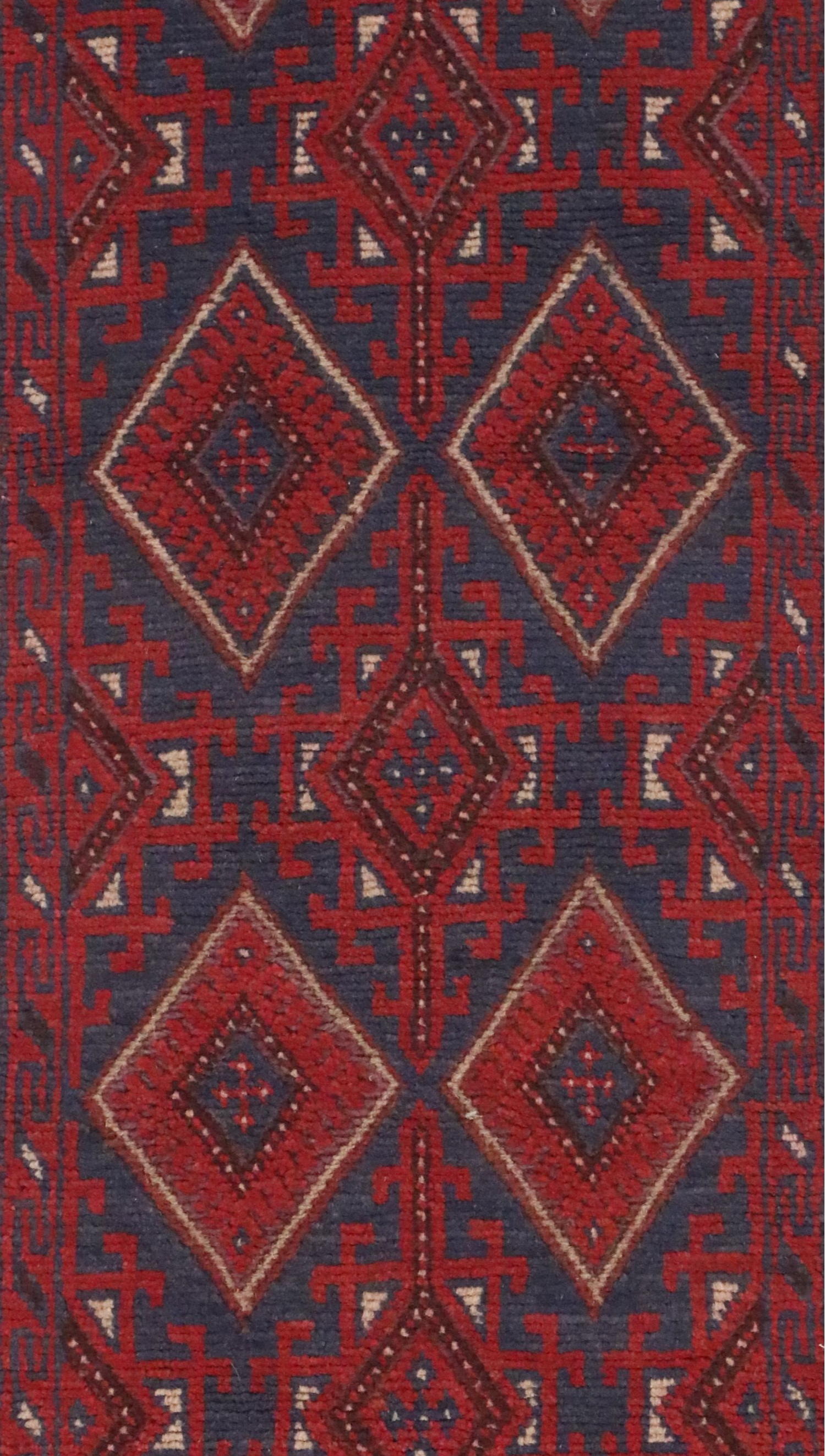 1'11 x 7'5 Handwoven Afghan Mashwani Carpet Runner