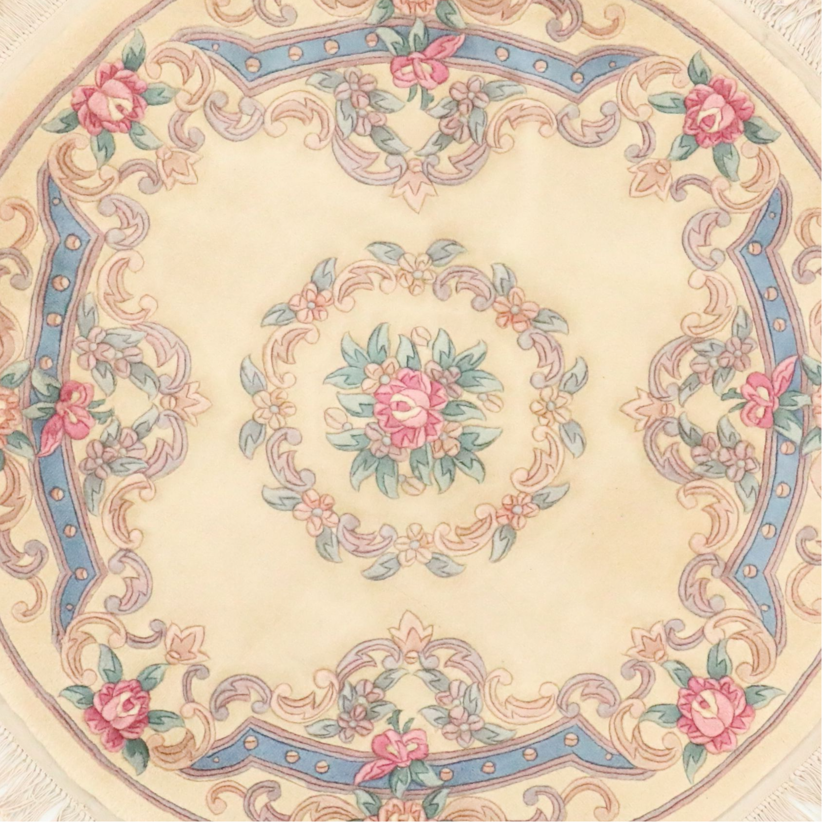 5'2 x 5'3 Round Hand-Knotted Chinese Peking Style Area Rug