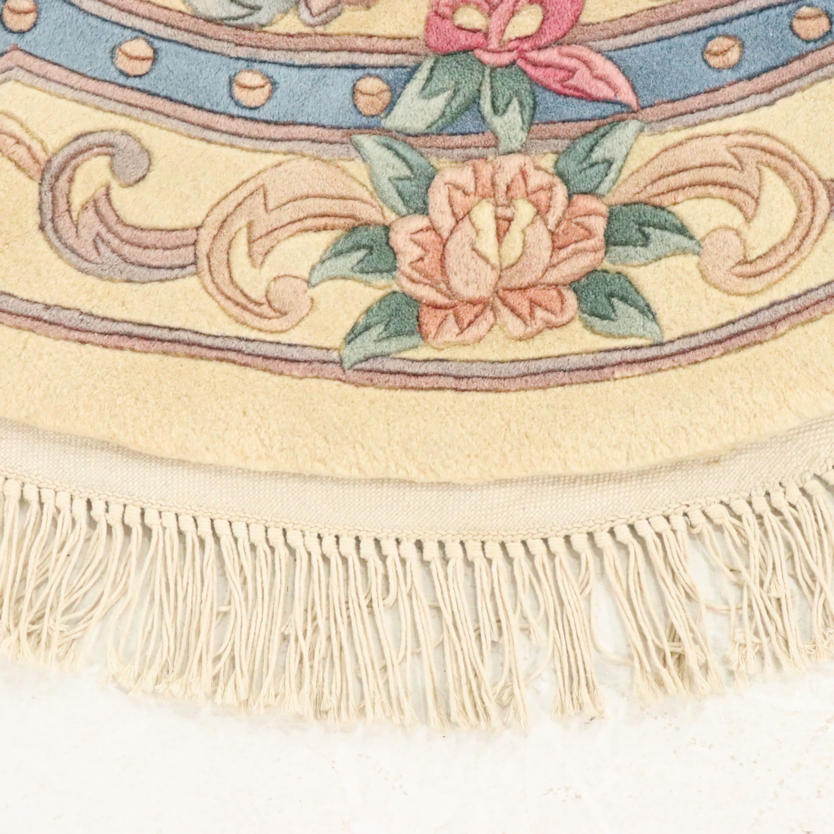 5'2 x 5'3 Round Hand-Knotted Chinese Peking Style Area Rug