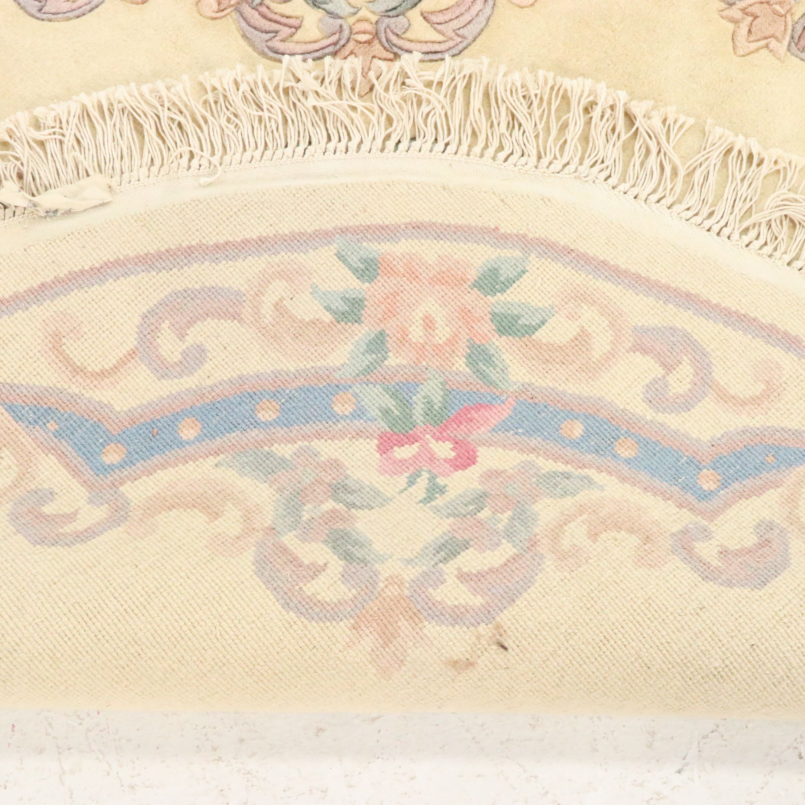 5'2 x 5'3 Round Hand-Knotted Chinese Peking Style Area Rug