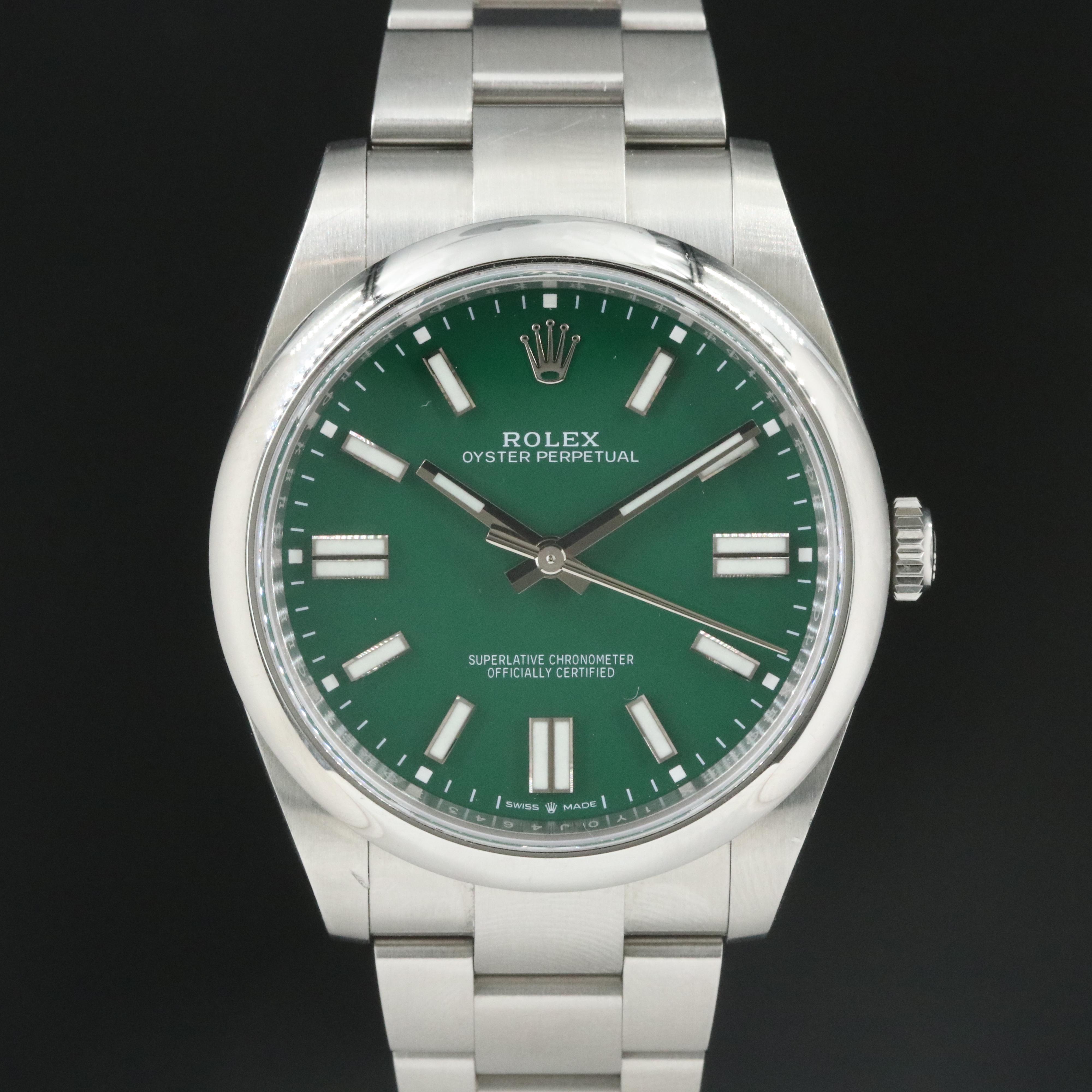 Rolex Oyster Perpetual 124300 Green Dial 41mm Steel Automatic Watch