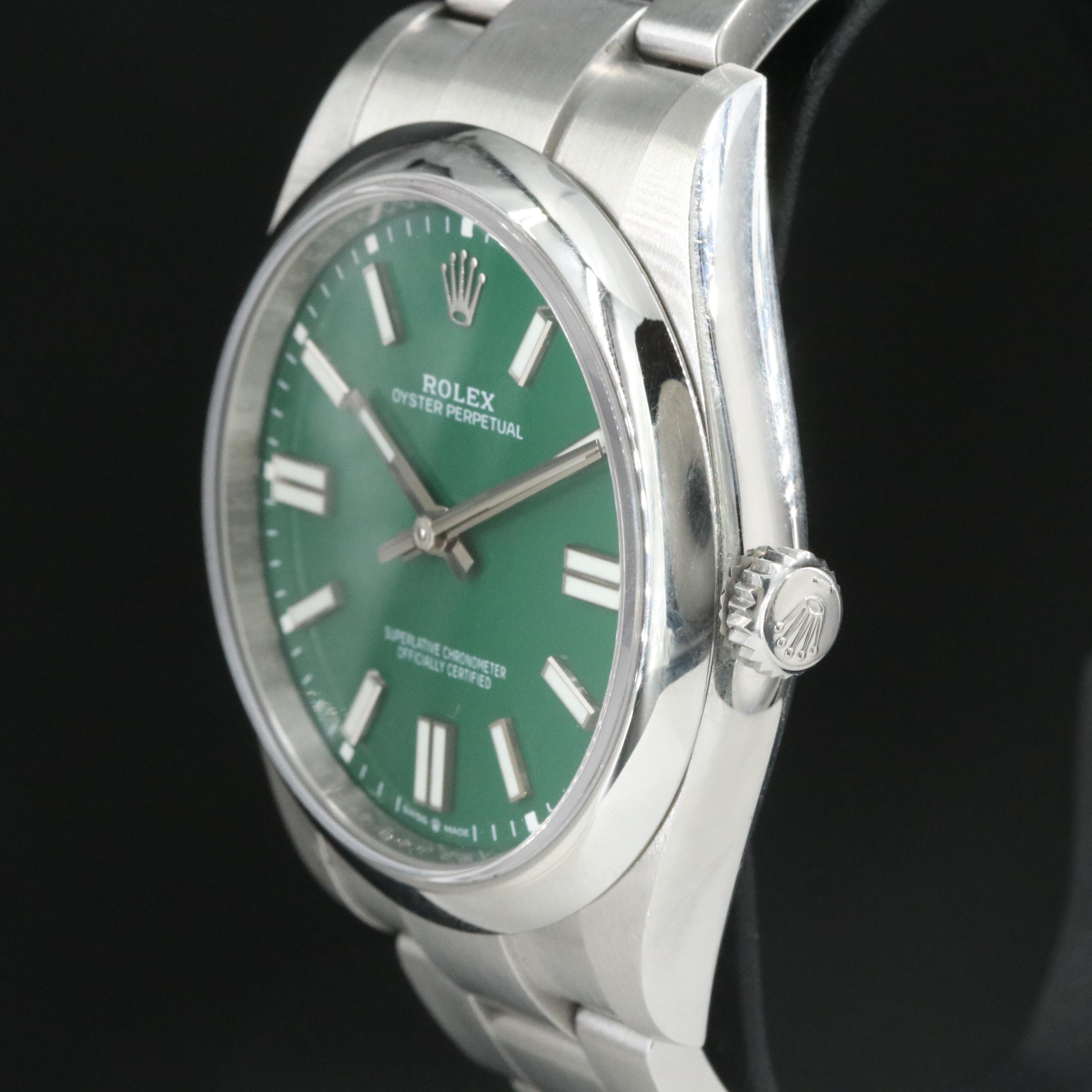 Rolex Oyster Perpetual 124300 Green Dial 41mm Steel Automatic Watch