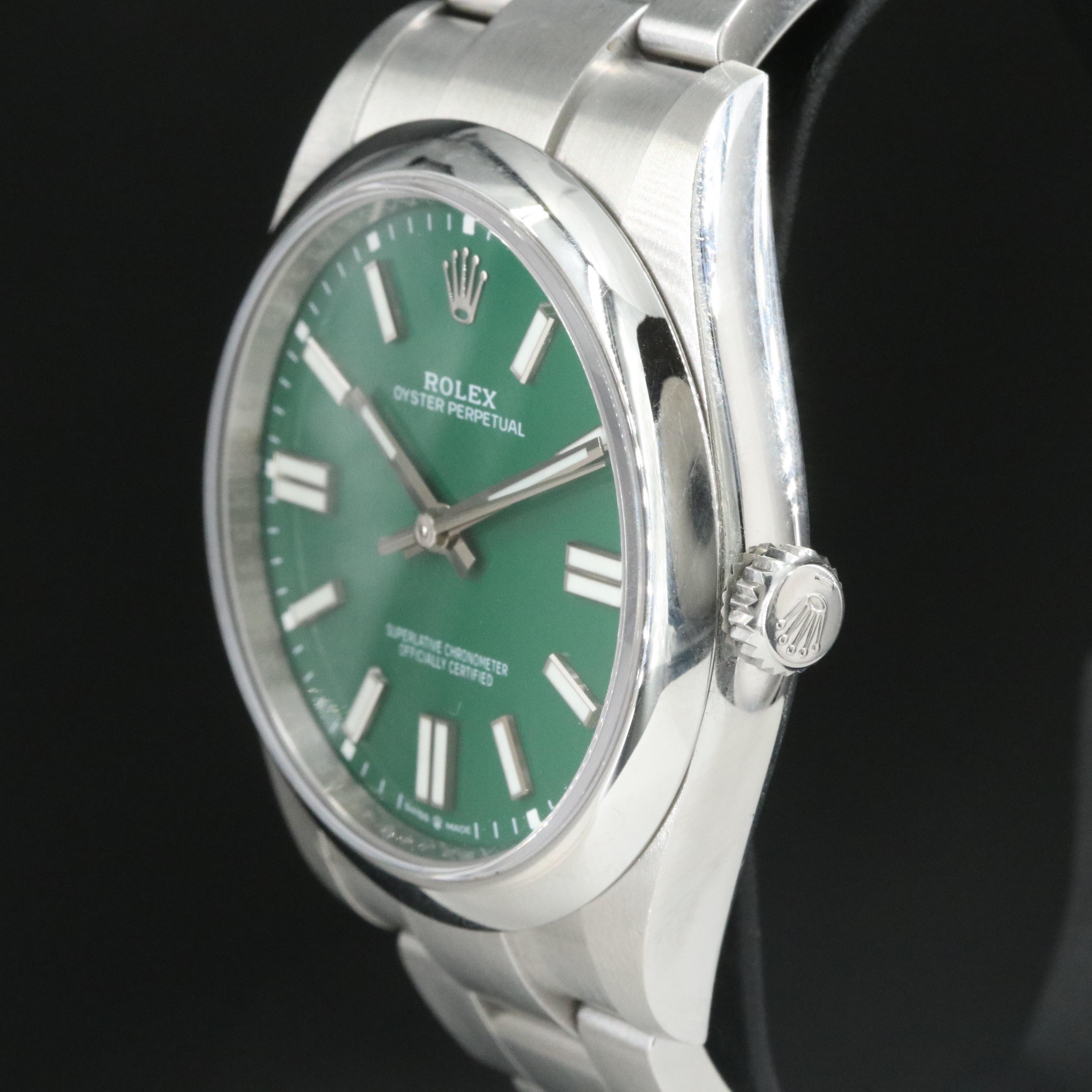 Rolex Oyster Perpetual 124300 Green Dial 41mm Steel Automatic Watch