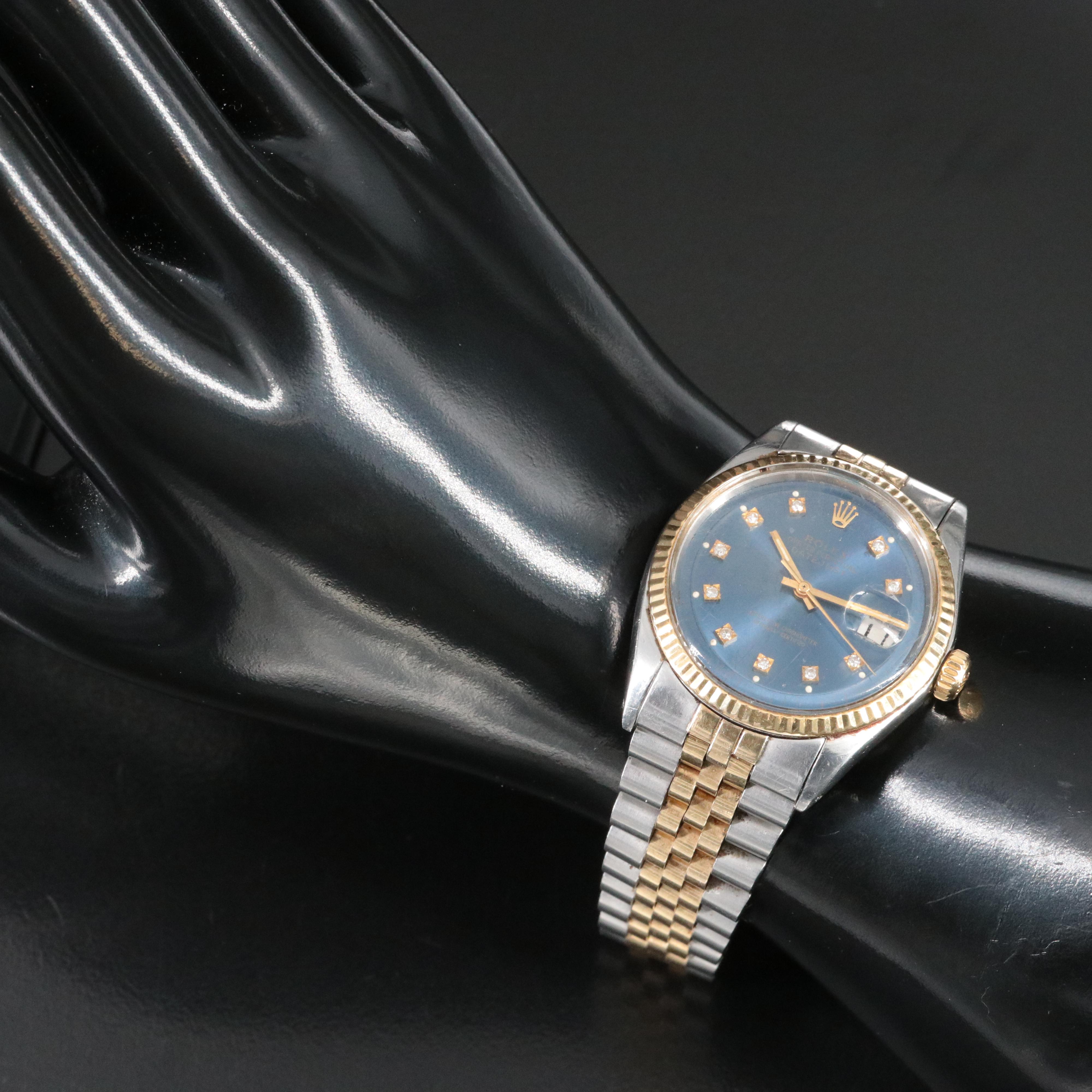 1971 Rolex Custom Diamond Dial Model 1601 Datejust Watch