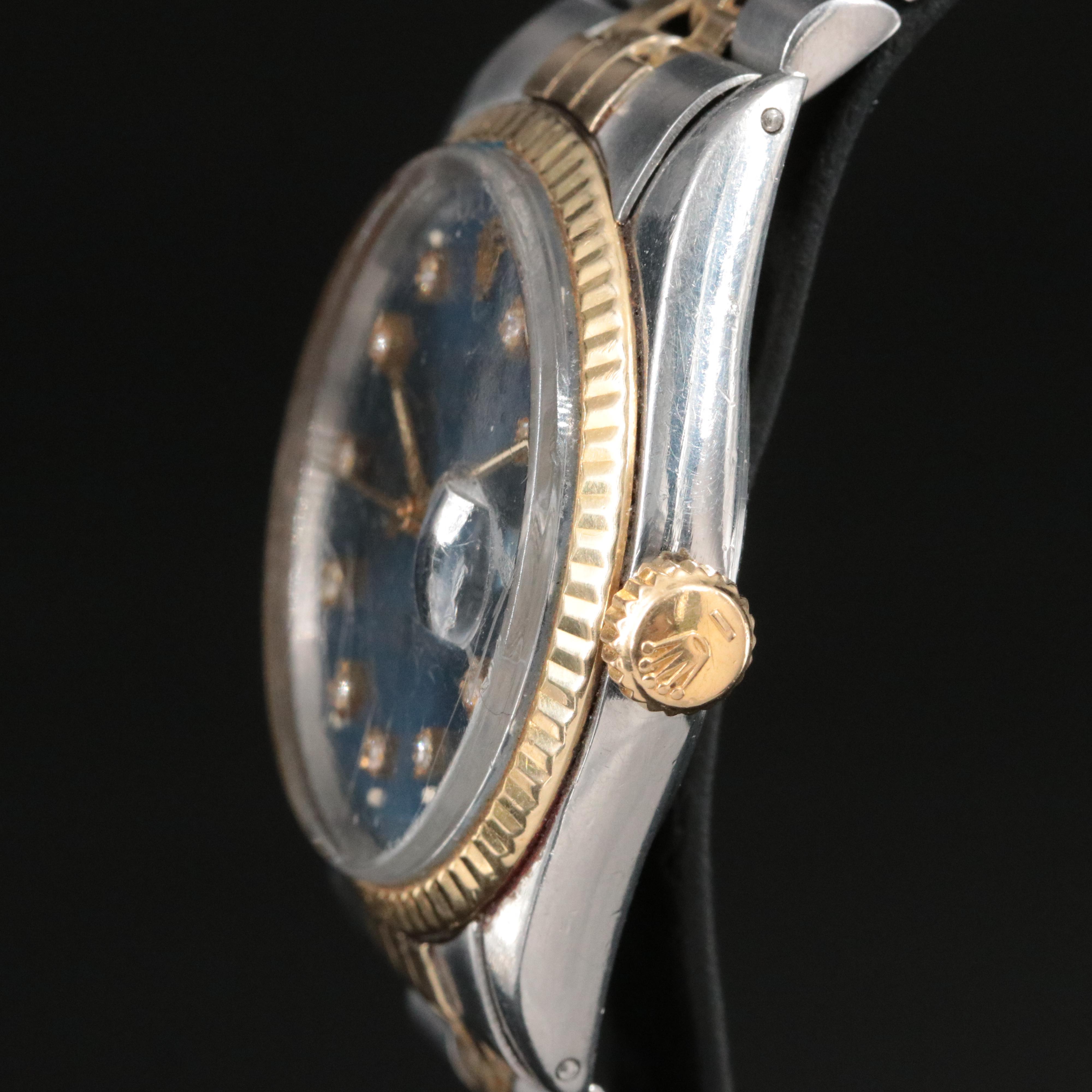 1971 Rolex Custom Diamond Dial Model 1601 Datejust Watch