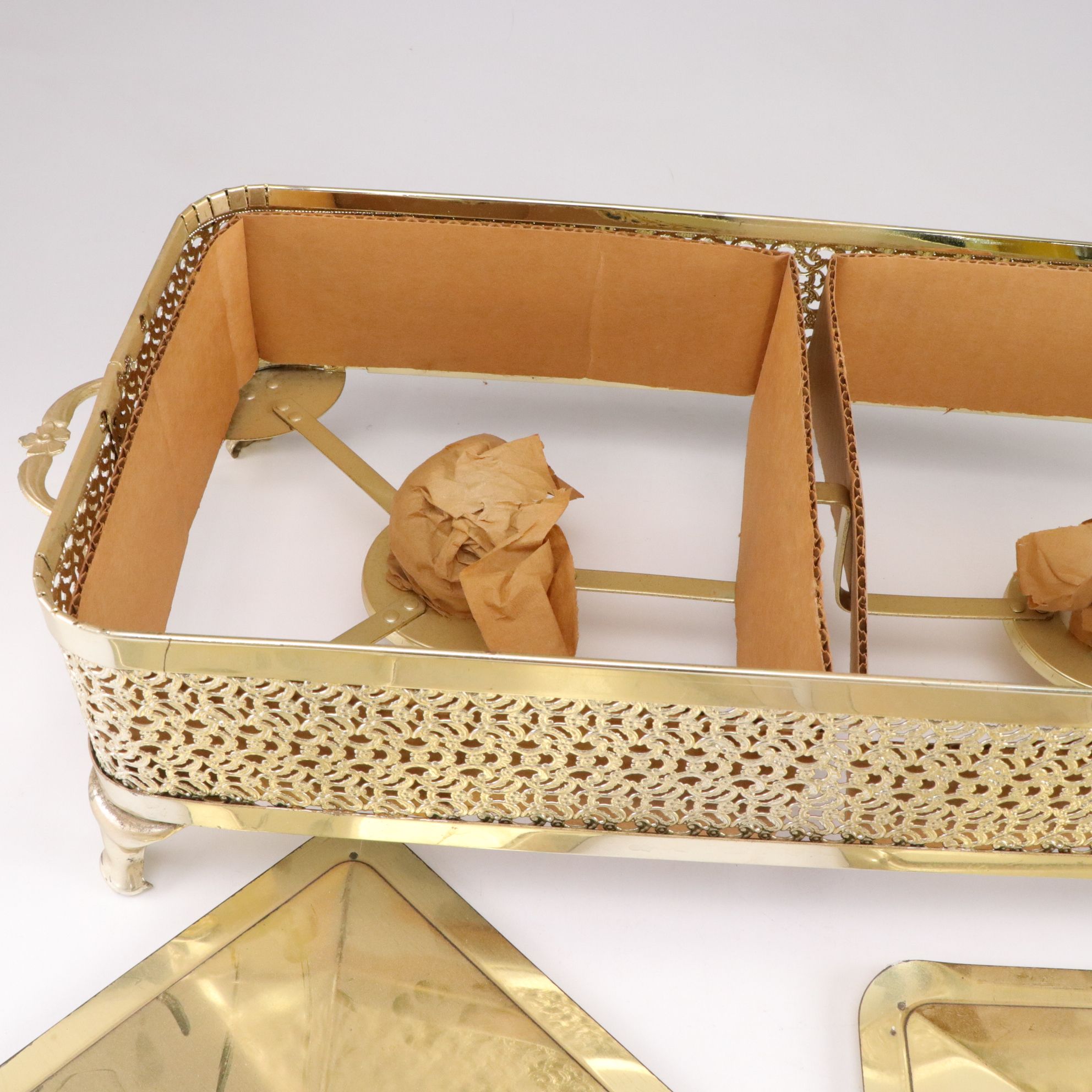 Metal Casserole Dish Warmer and Condiment Set, Mid to Late 20th Century