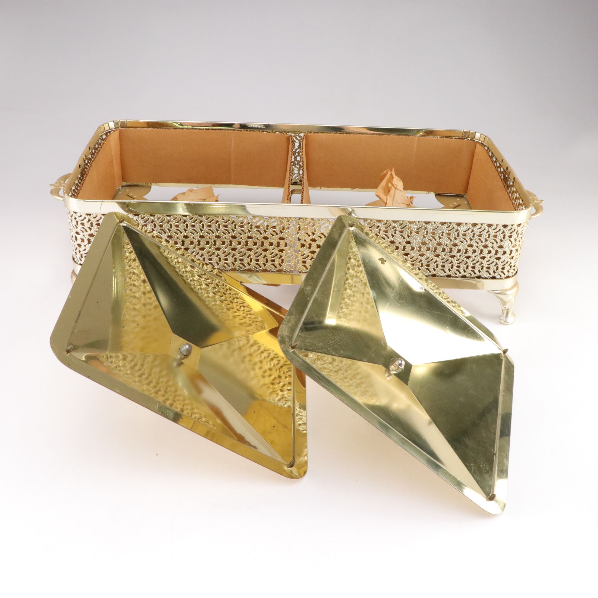 Metal Casserole Dish Warmer and Condiment Set, Mid to Late 20th Century