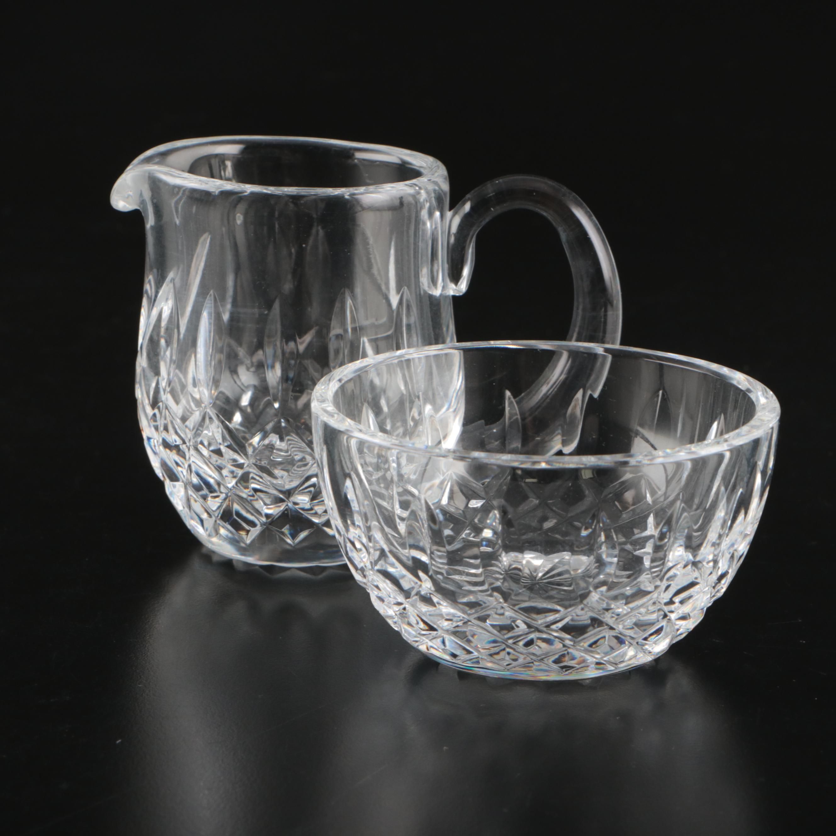 Waterford Crystal "Lismore" Miniature Creamer and Open Sugar Bowl