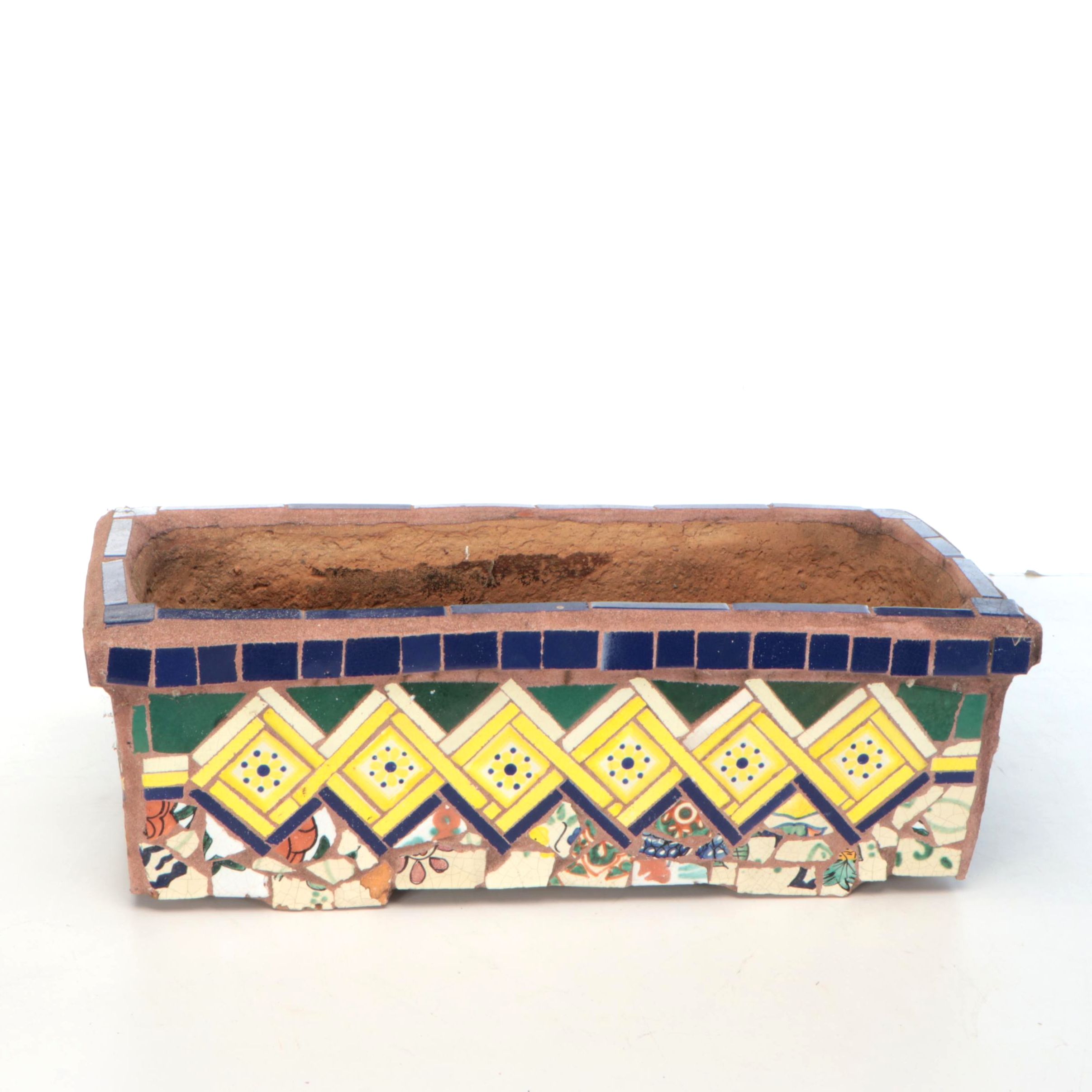 Tile Mosaic Decorated Terracotta Planter Box