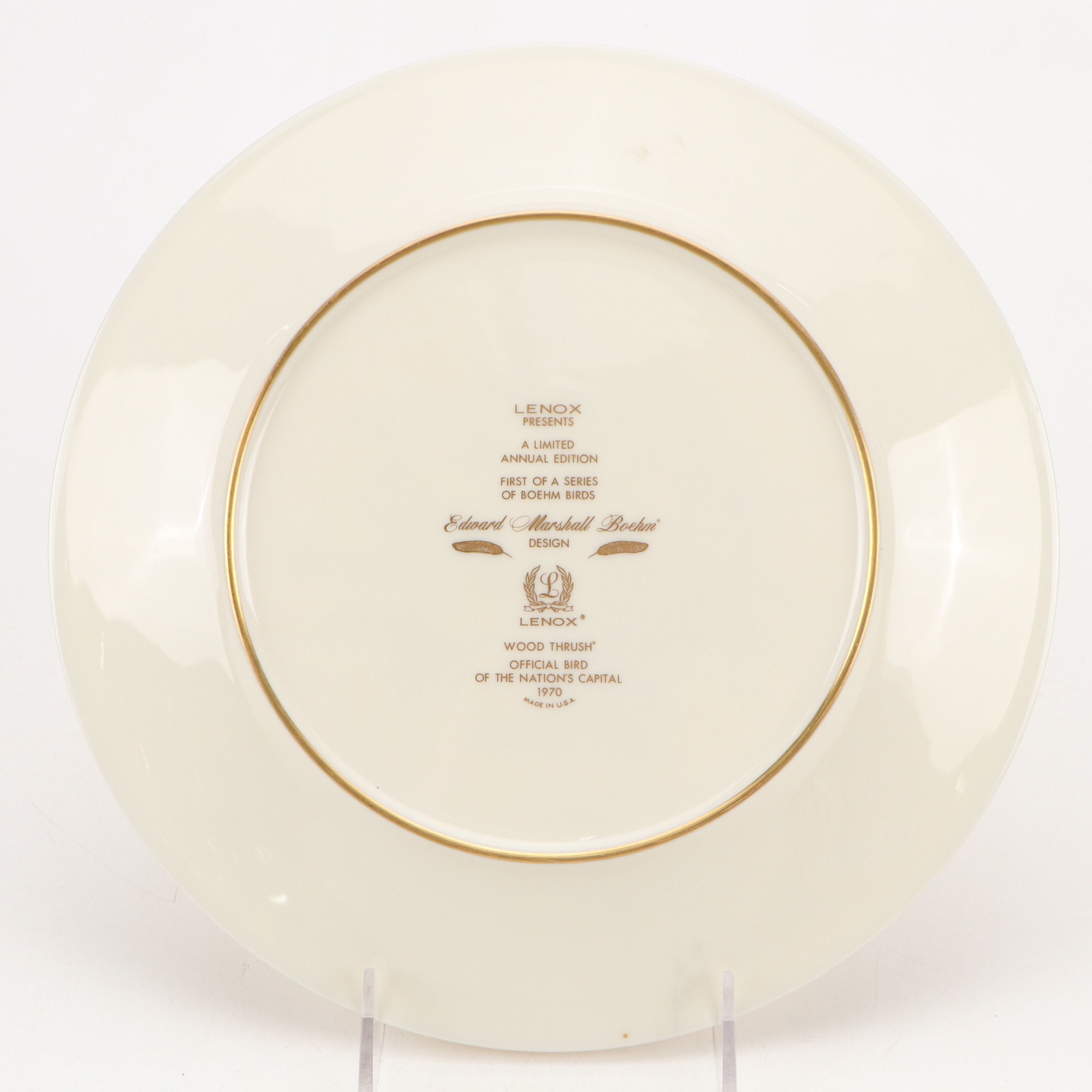 Lenox "Boehm Birds" Collector Plates After Edward Marshall Boehm, 1970–1973