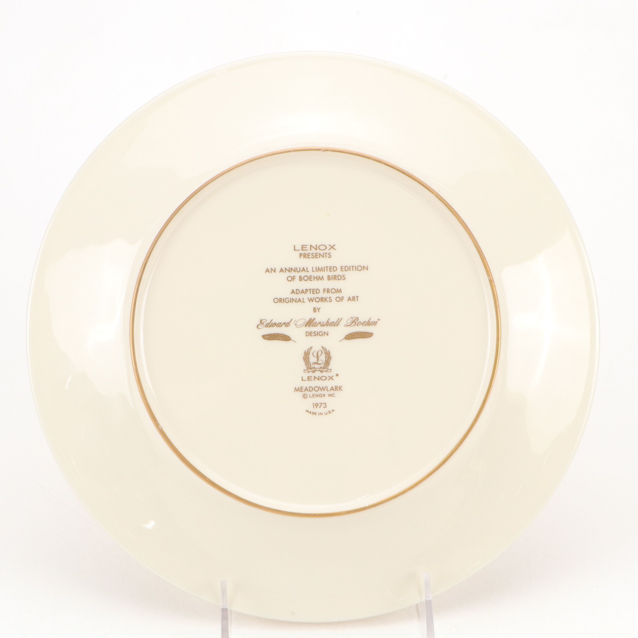 Lenox "Boehm Birds" Collector Plates After Edward Marshall Boehm, 1970–1973
