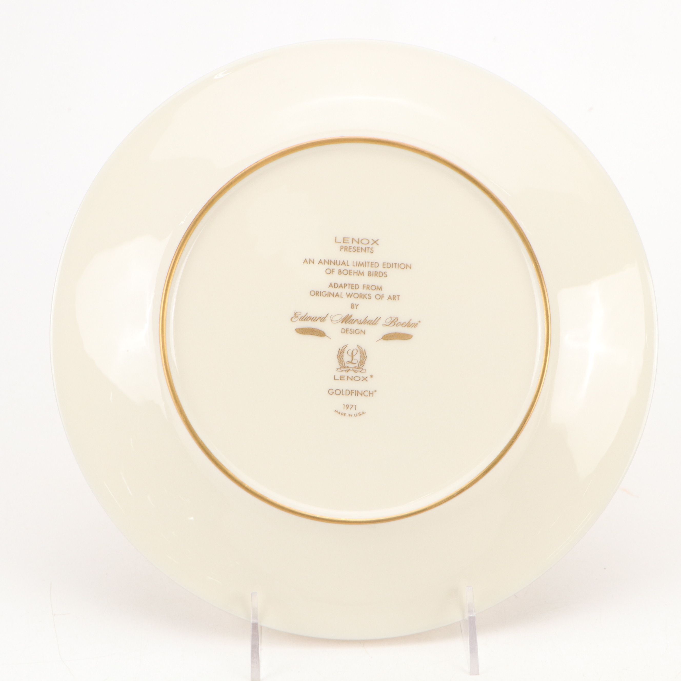 Lenox "Boehm Birds" Collector Plates After Edward Marshall Boehm, 1970–1973