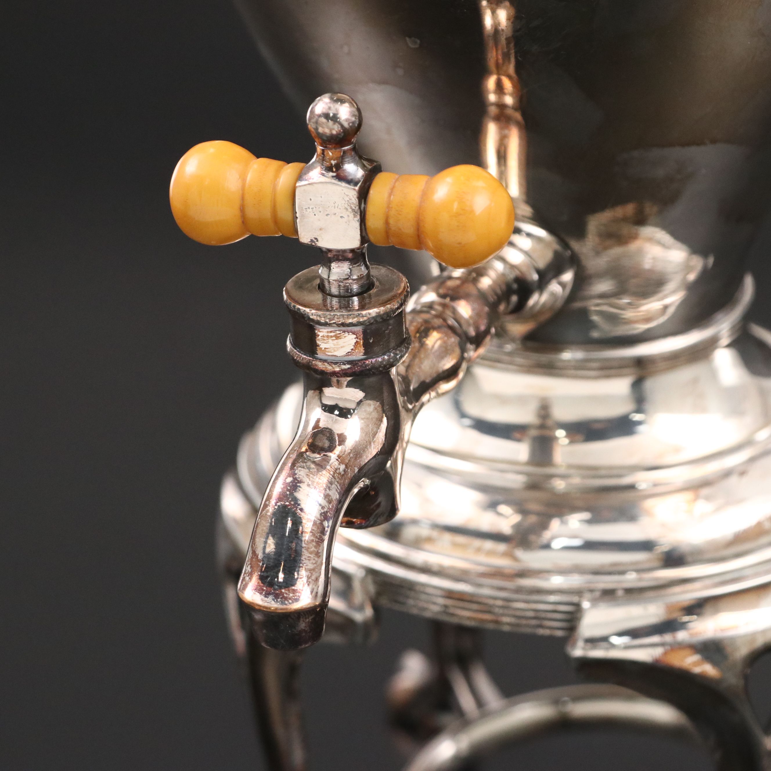 Adams Style Sheffield Silver Plate Hot Water Urn, Early to Mid-20th Century