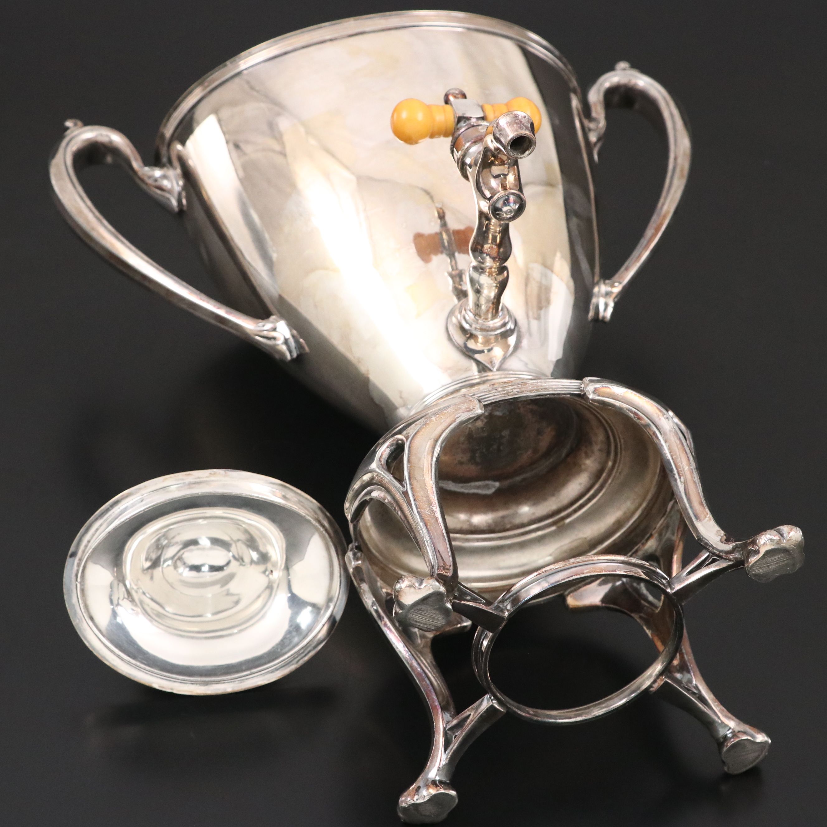 Adams Style Sheffield Silver Plate Hot Water Urn, Early to Mid-20th Century