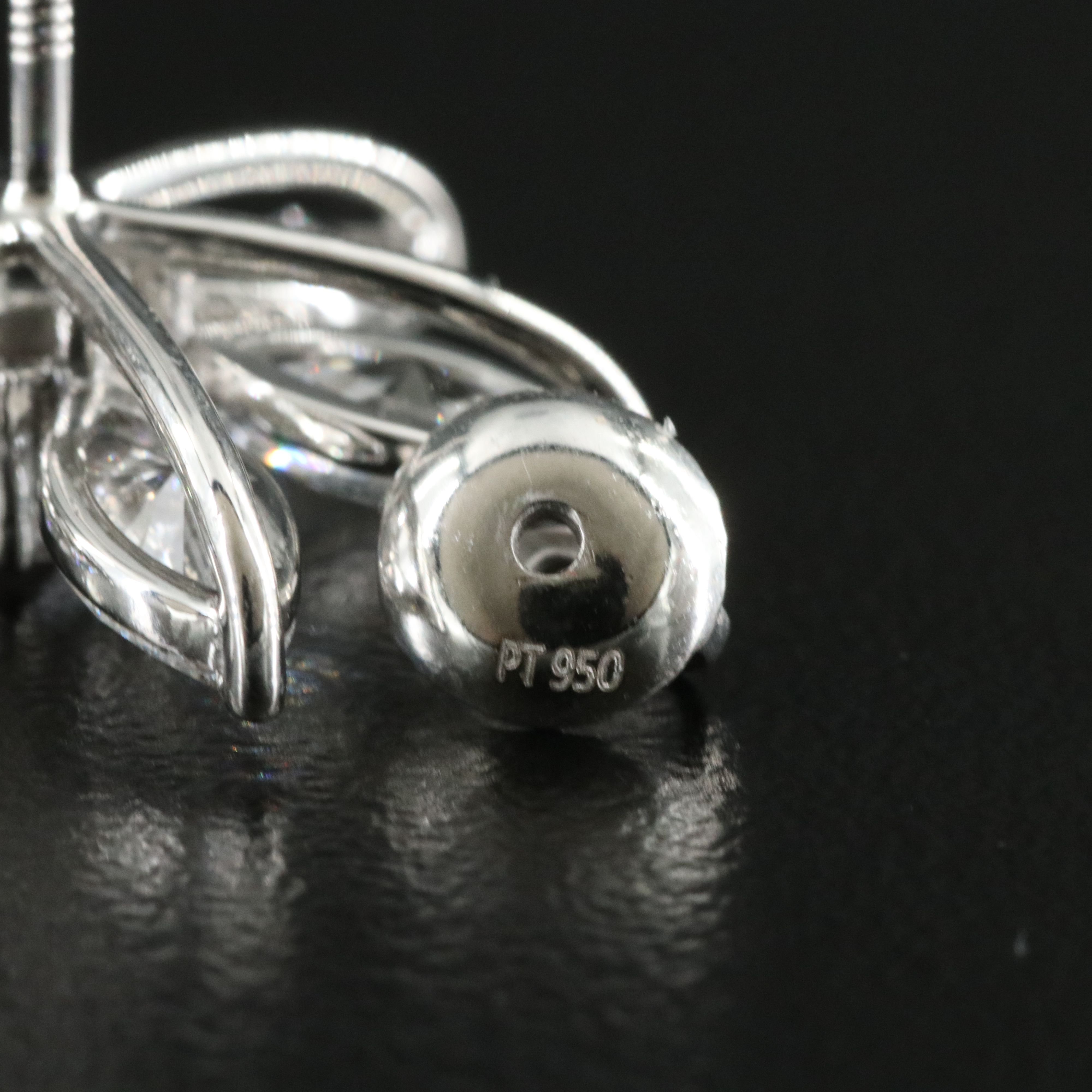 Platinum 7.08 CTW Lab Grown Flower Earrings