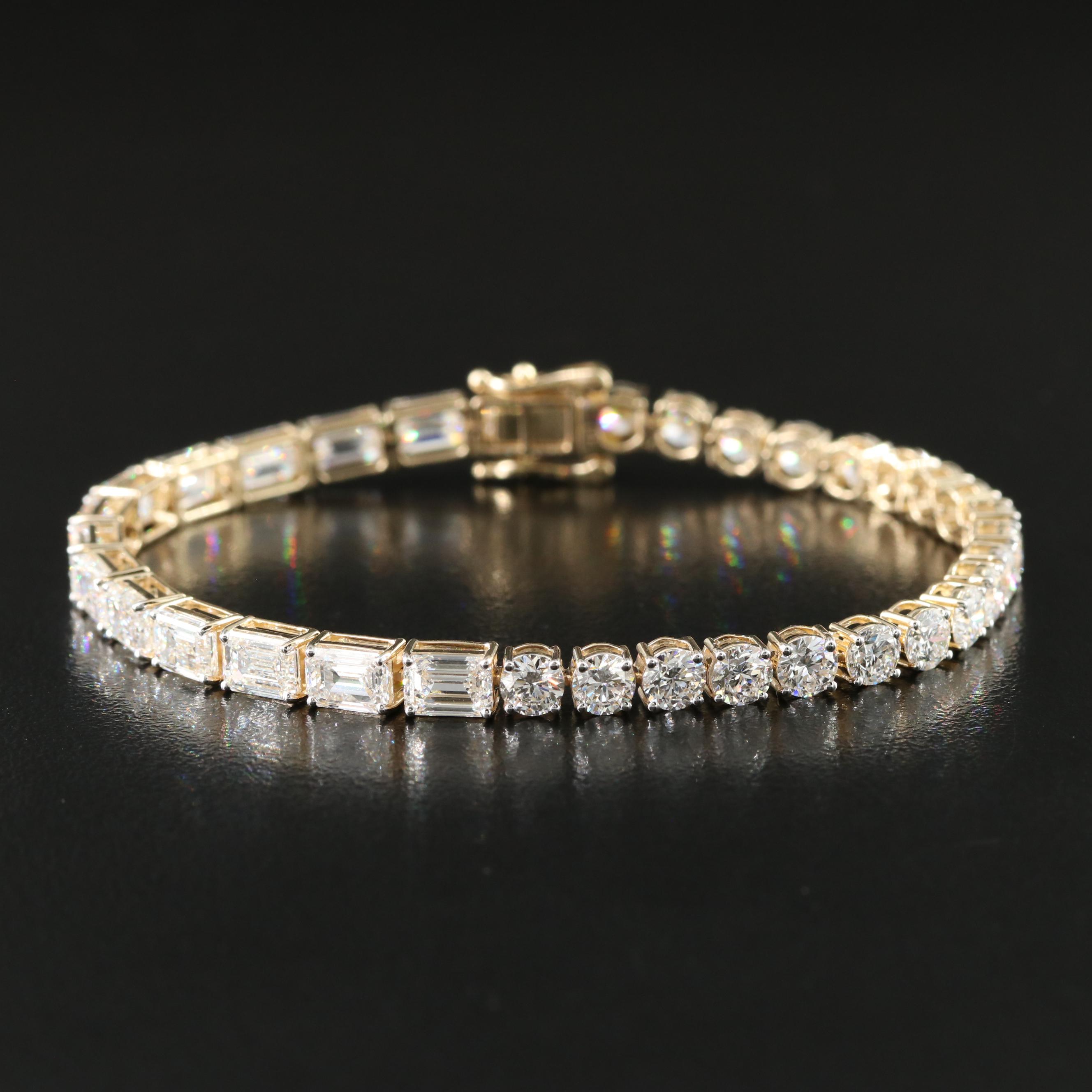 14K 14.27 CTW Lab Grown Reversible Line Bracelet