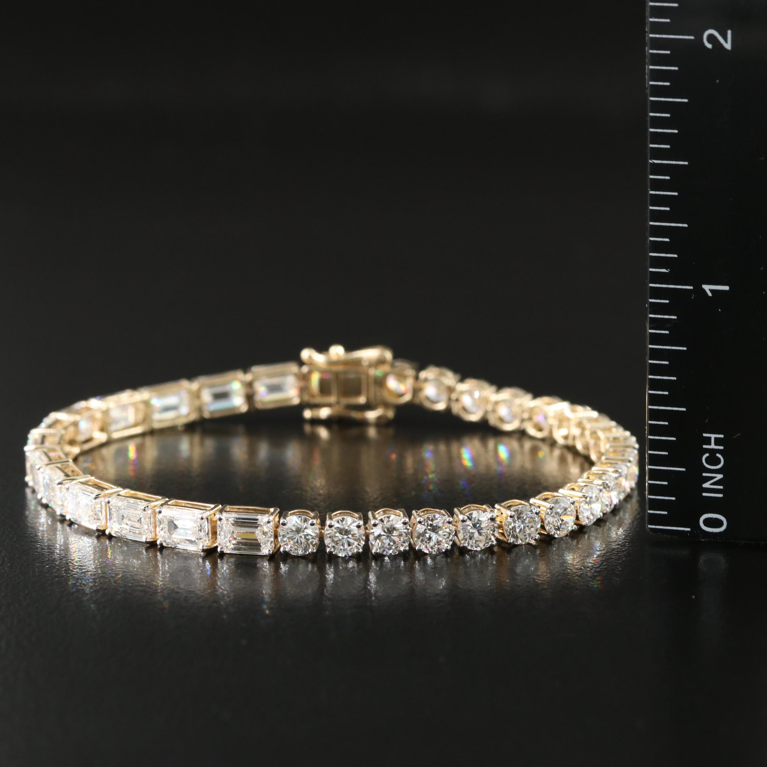 14K 14.27 CTW Lab Grown Reversible Line Bracelet