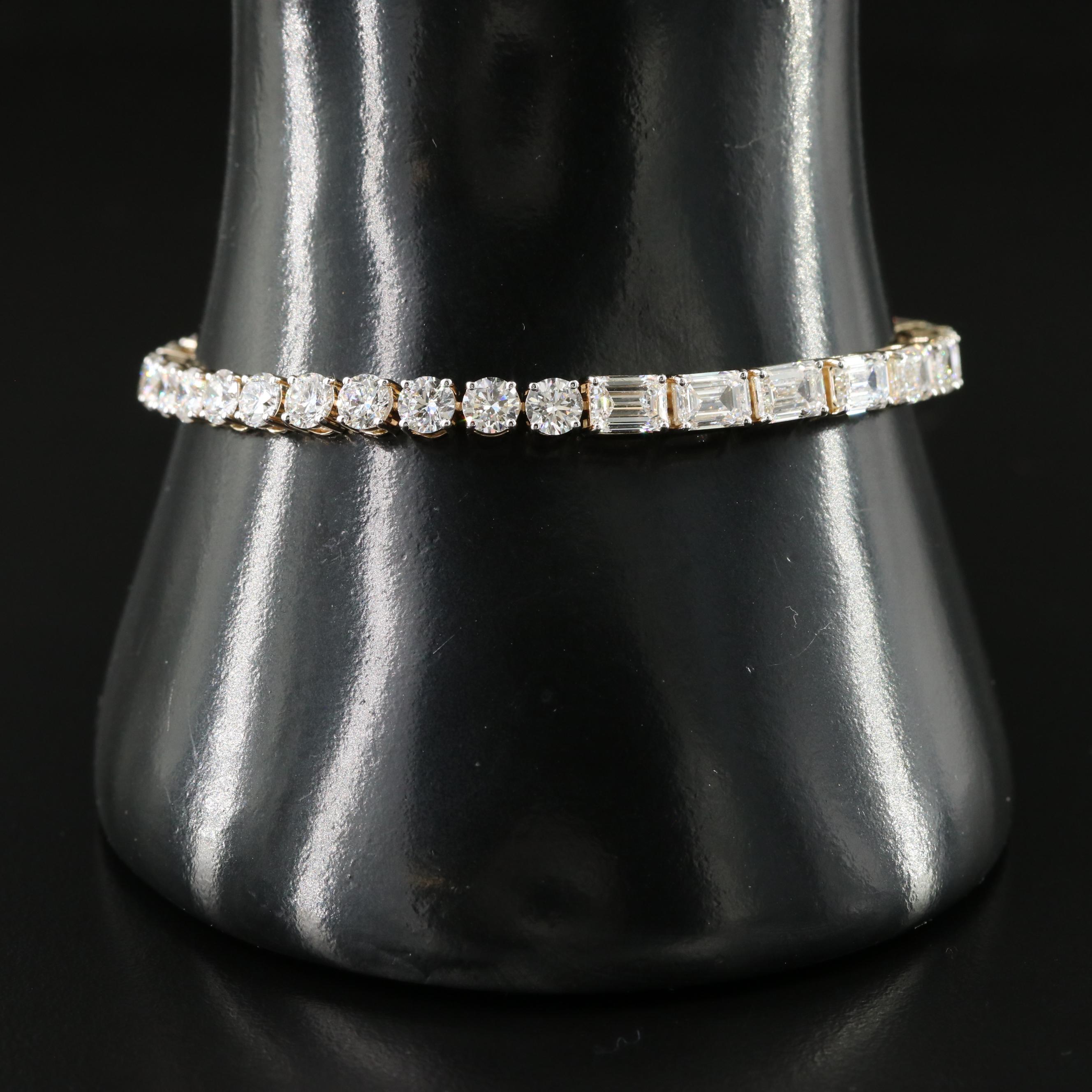 14K 14.27 CTW Lab Grown Reversible Line Bracelet