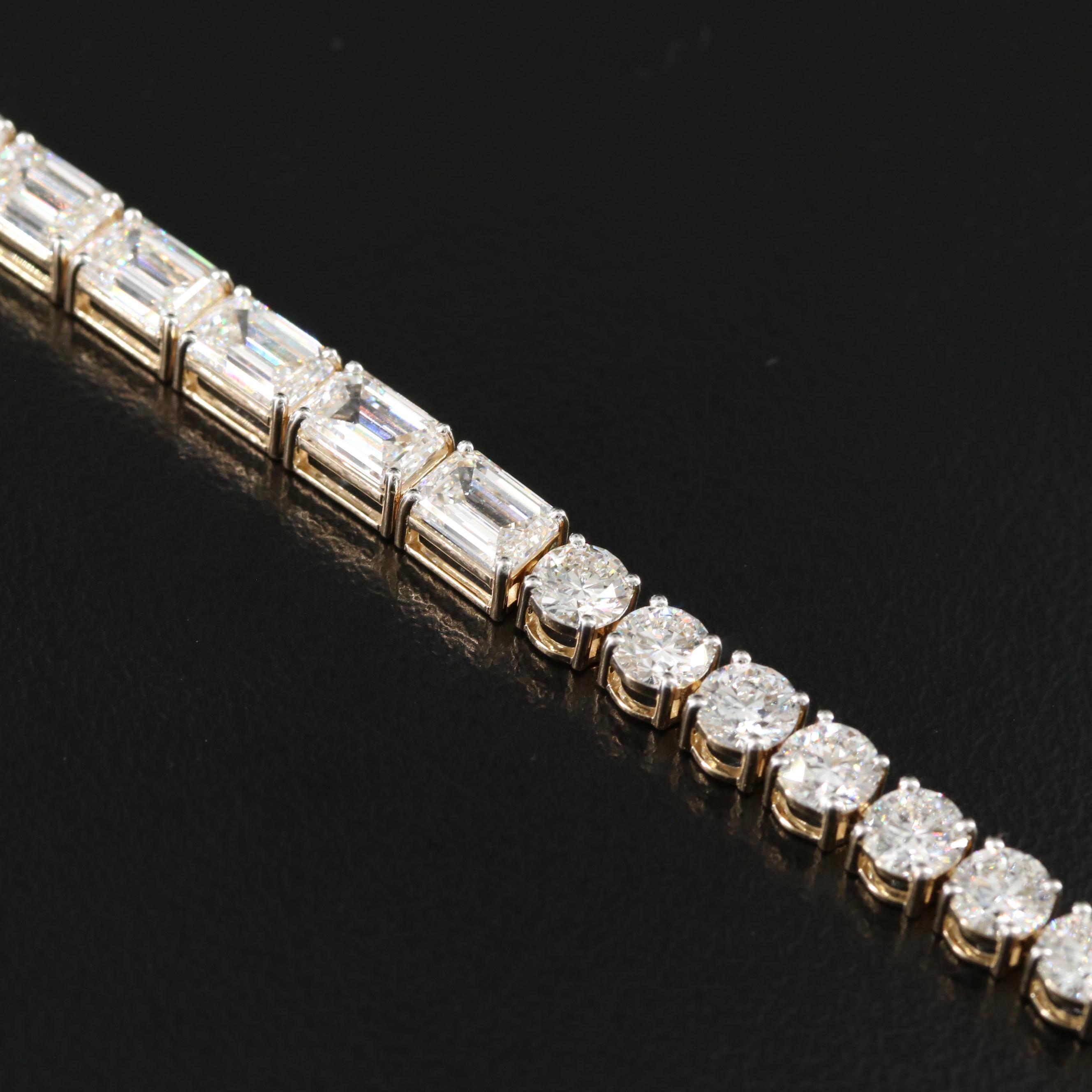 14K 14.27 CTW Lab Grown Reversible Line Bracelet