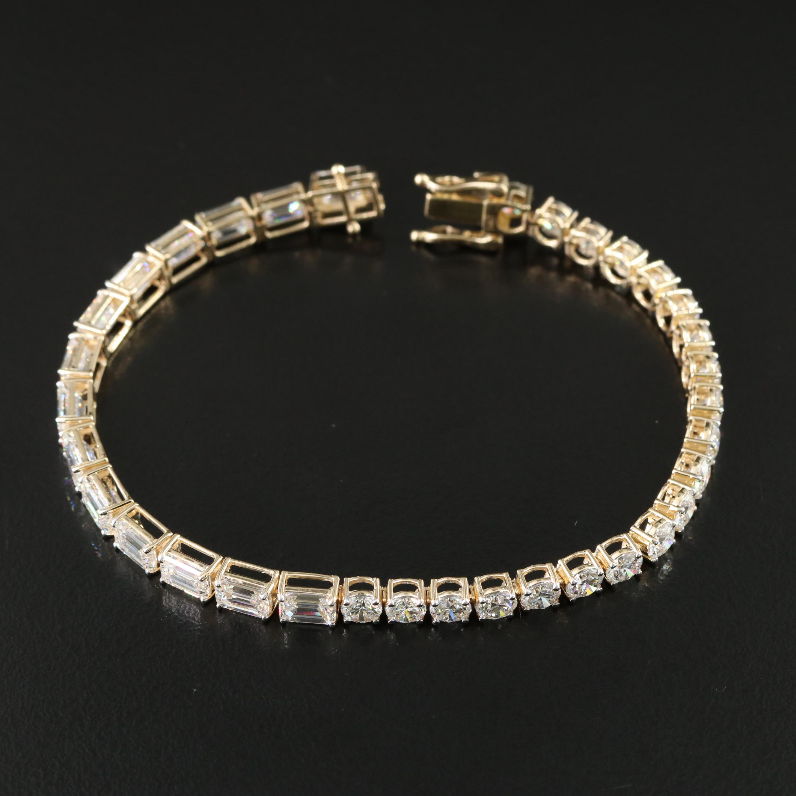 14K 14.27 CTW Lab Grown Reversible Line Bracelet