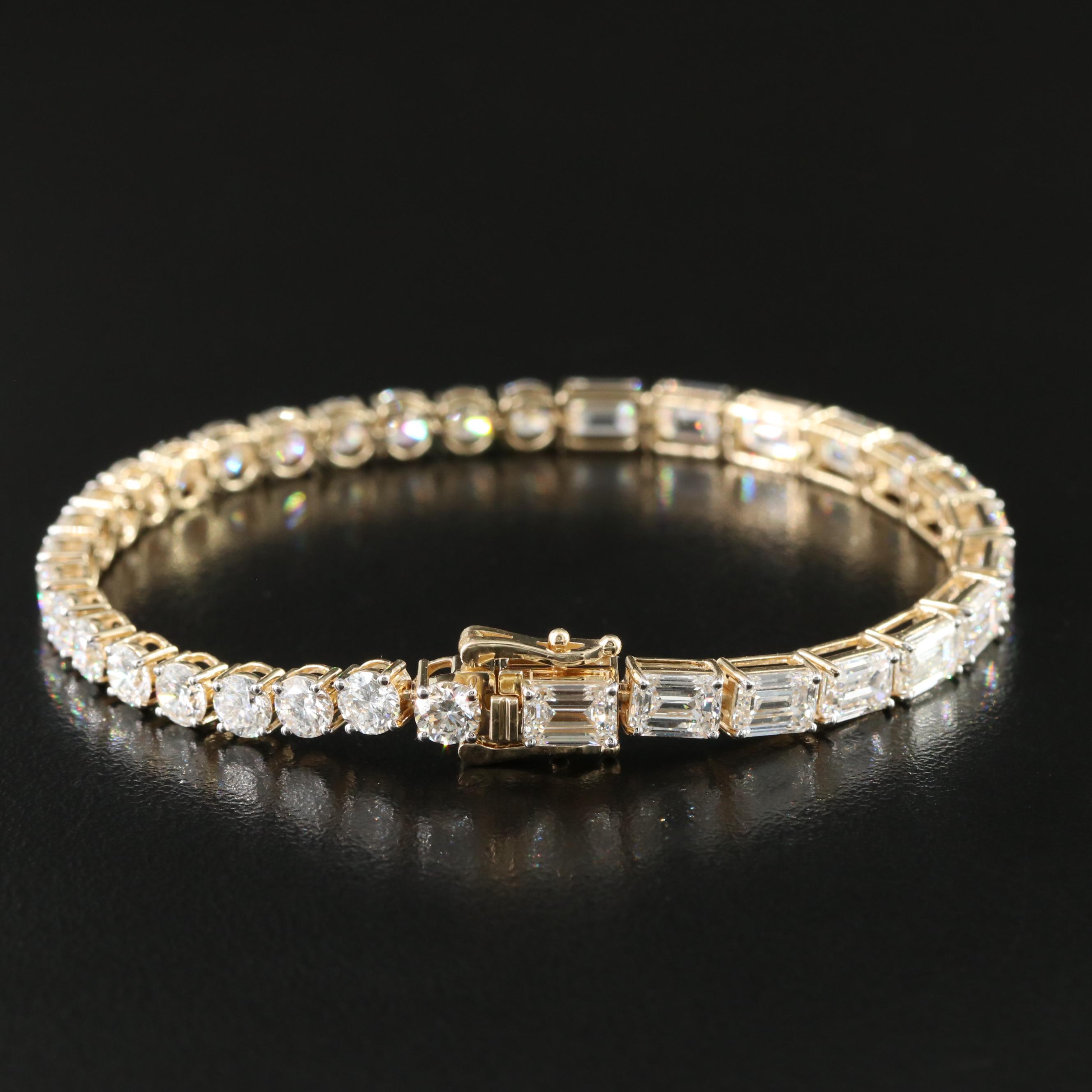 14K 14.27 CTW Lab Grown Reversible Line Bracelet