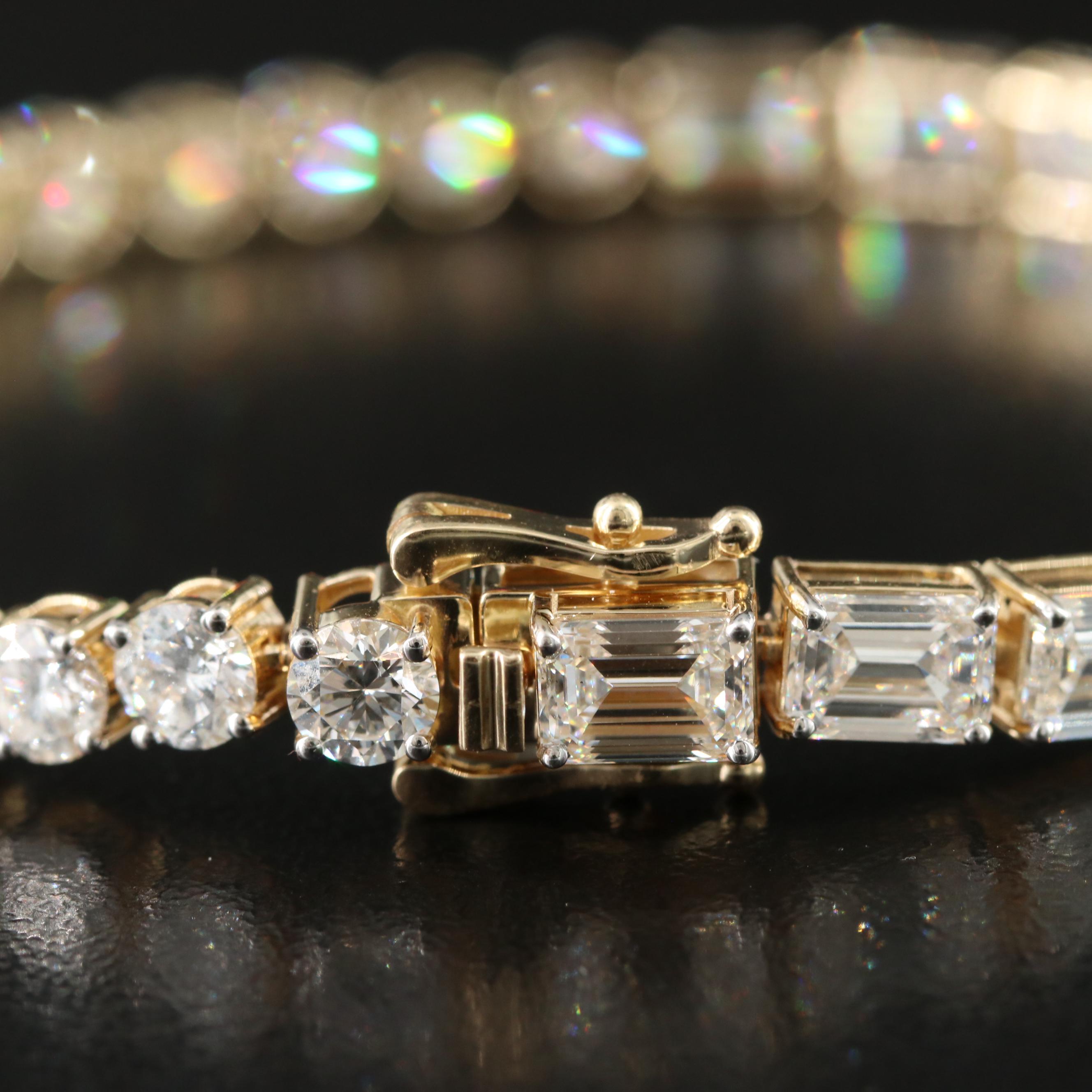 14K 14.27 CTW Lab Grown Reversible Line Bracelet