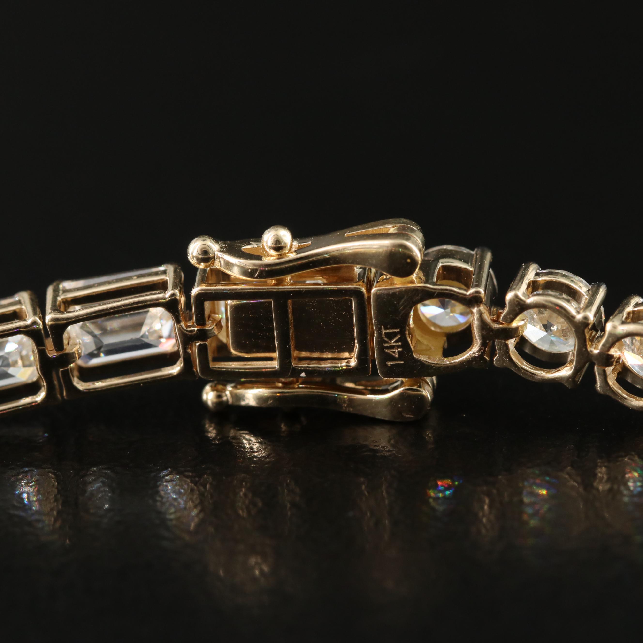 14K 14.27 CTW Lab Grown Reversible Line Bracelet