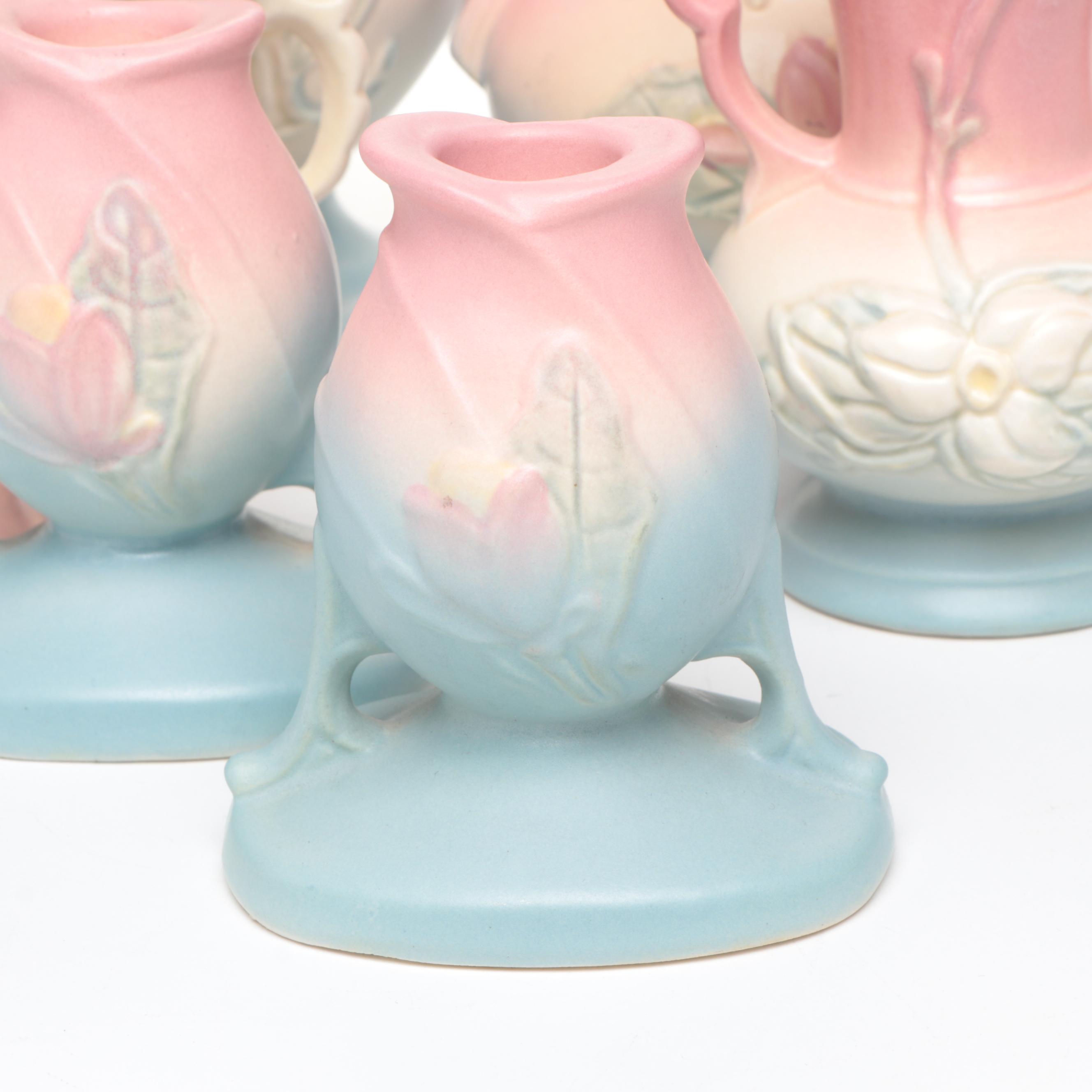 Hull "Magnolia" and More Ceramic Vases and Pair of Candlesticks