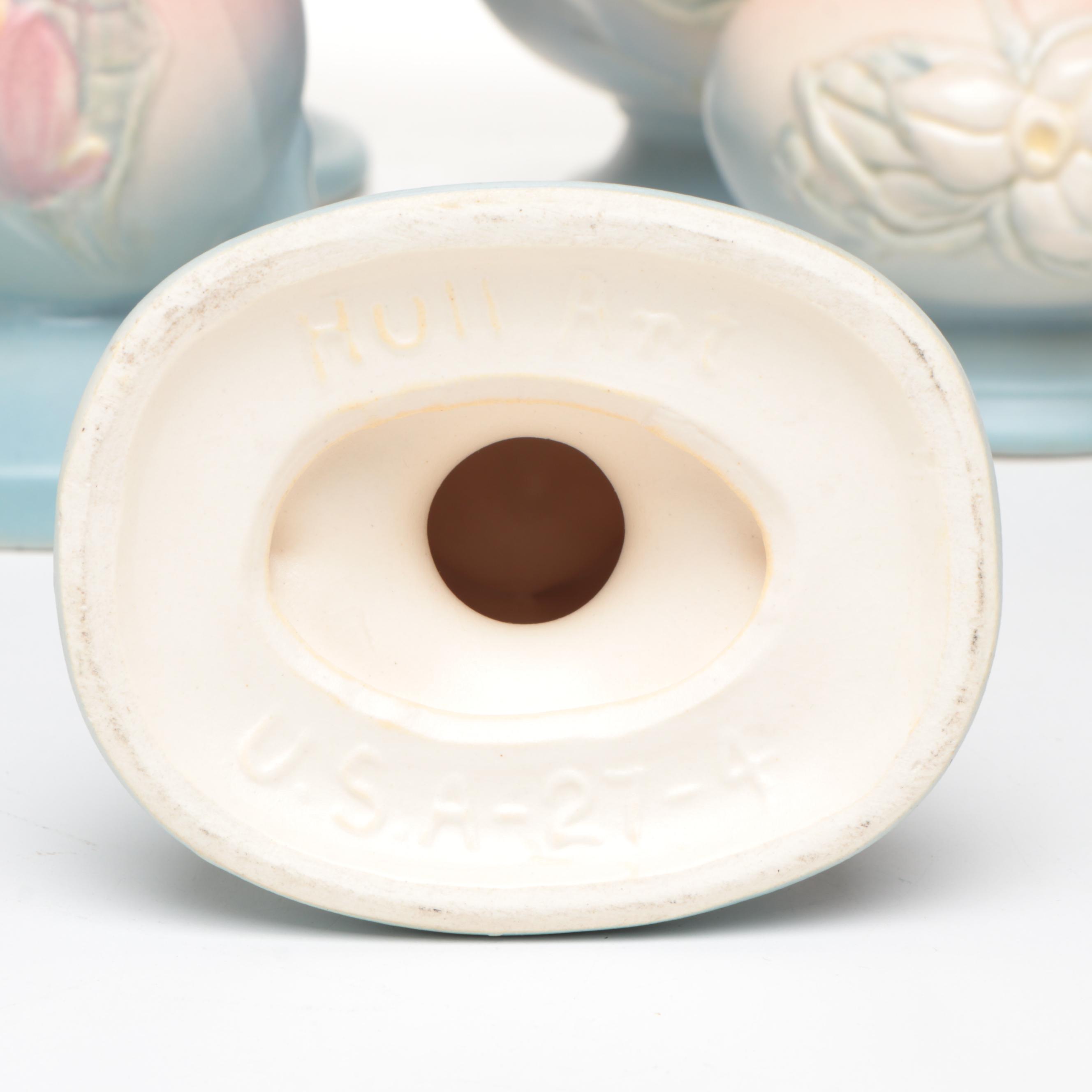 Hull "Magnolia" and More Ceramic Vases and Pair of Candlesticks
