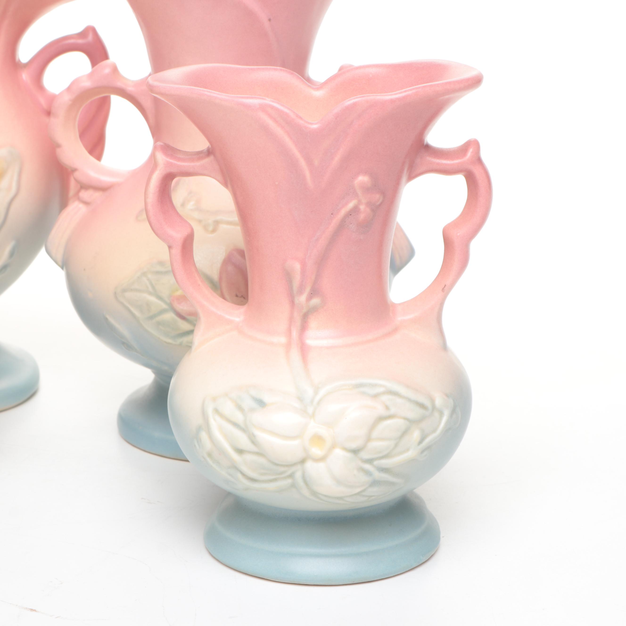Hull "Magnolia" and More Ceramic Vases and Pair of Candlesticks