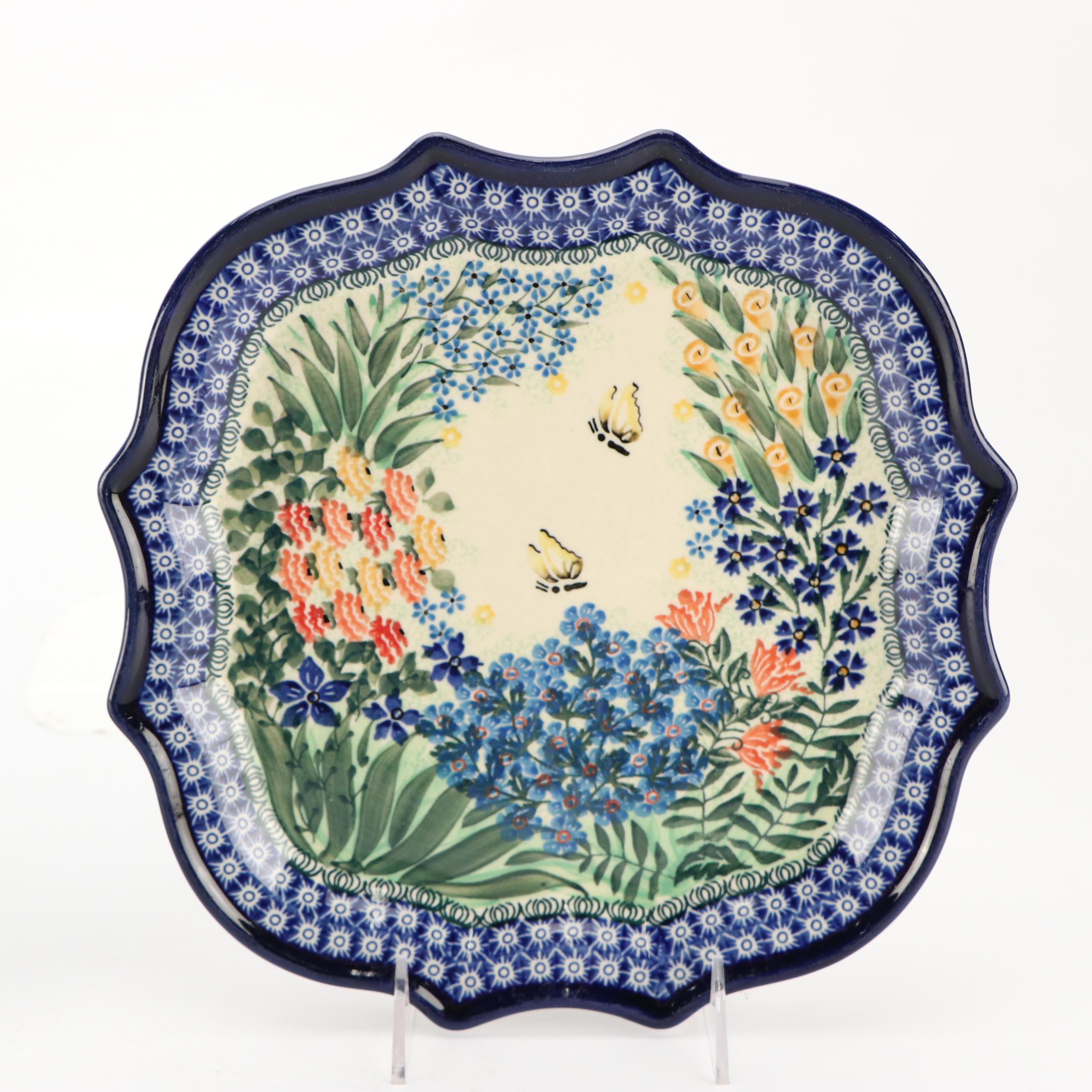 Unikat M. Starzyk "Peaceful Garden" & More Ceramic Lidded Bowl and Plates, 2008