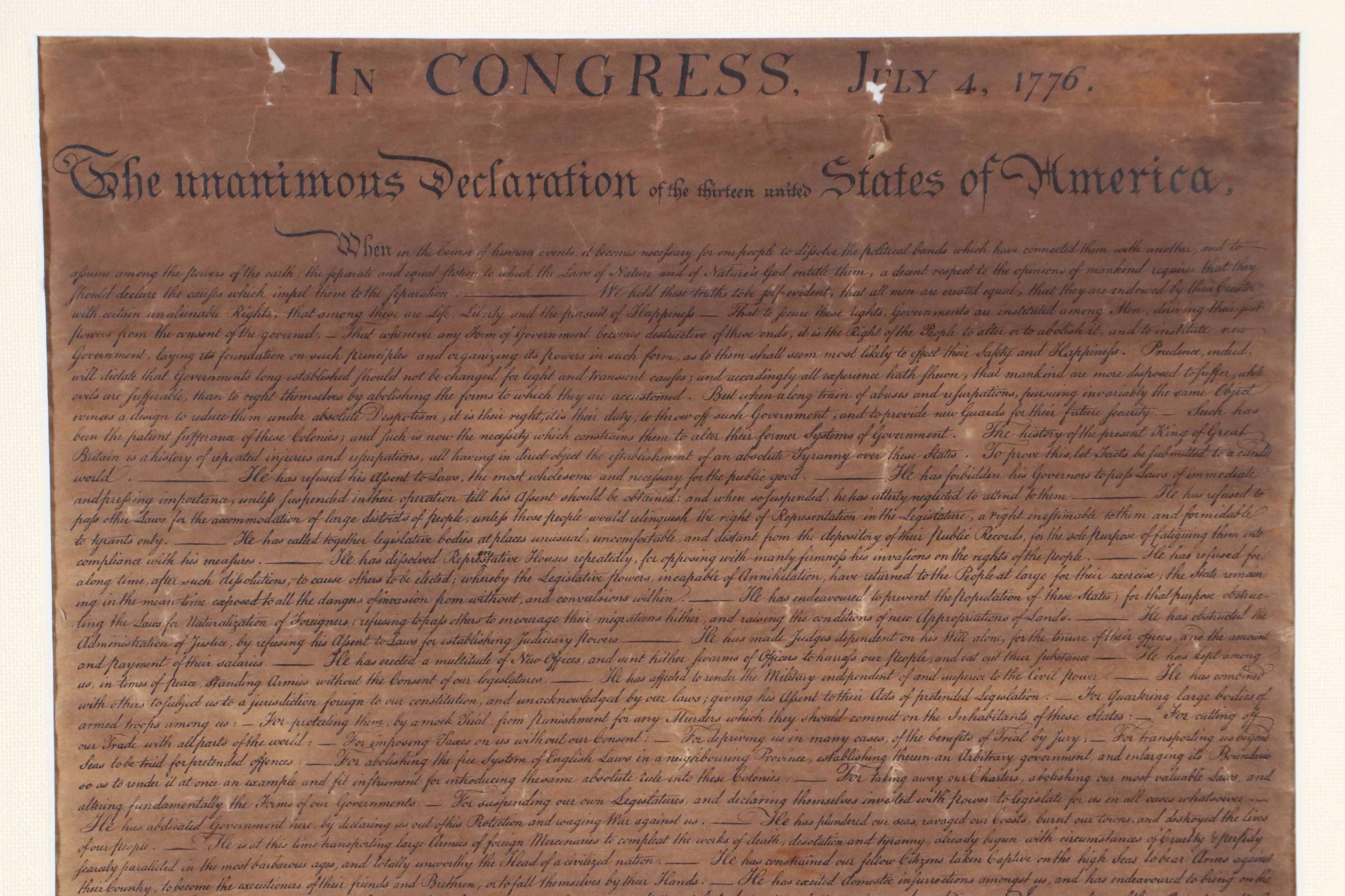 Declaration of Independence Replica Engraving