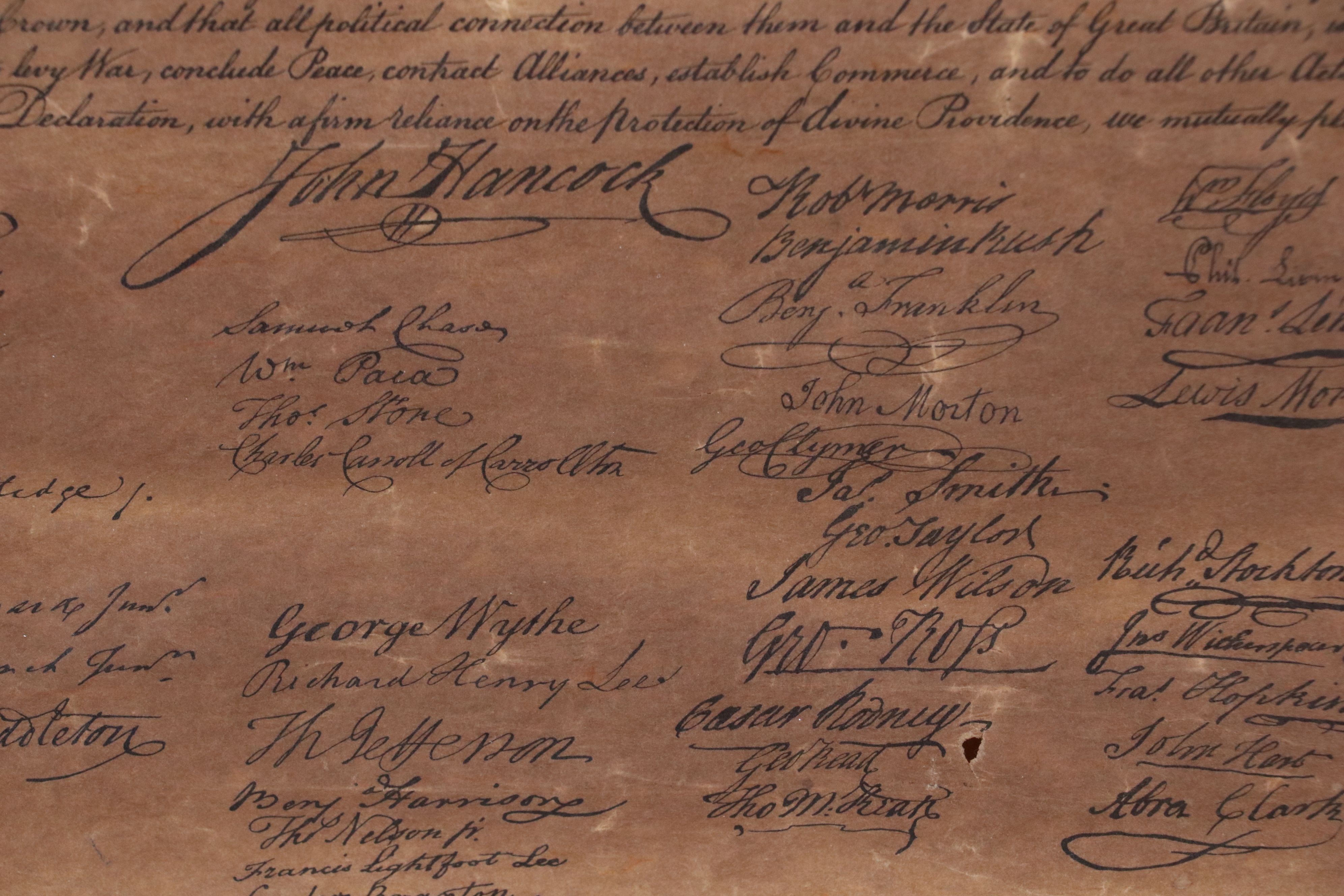 Declaration of Independence Replica Engraving