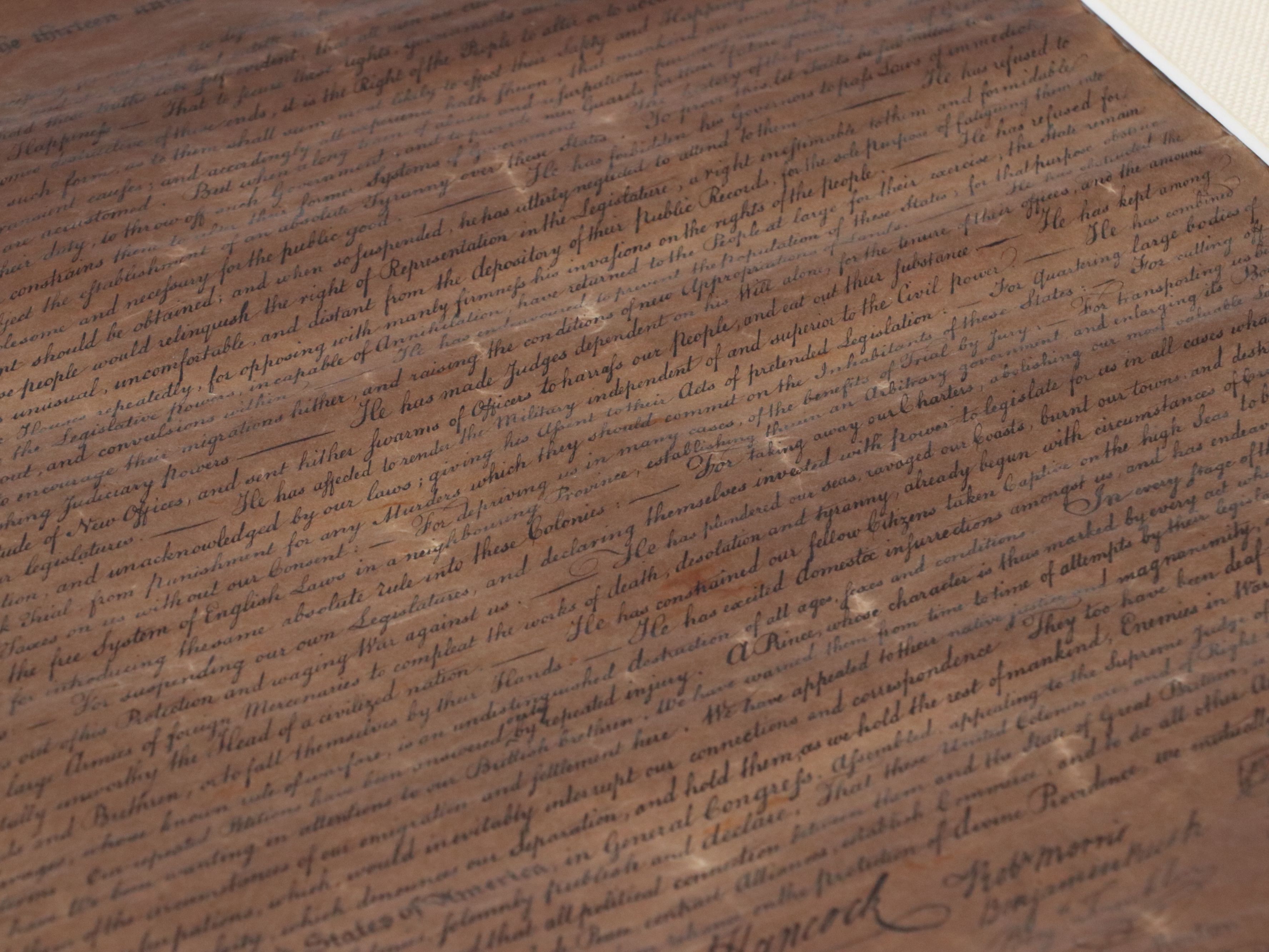 Declaration of Independence Replica Engraving