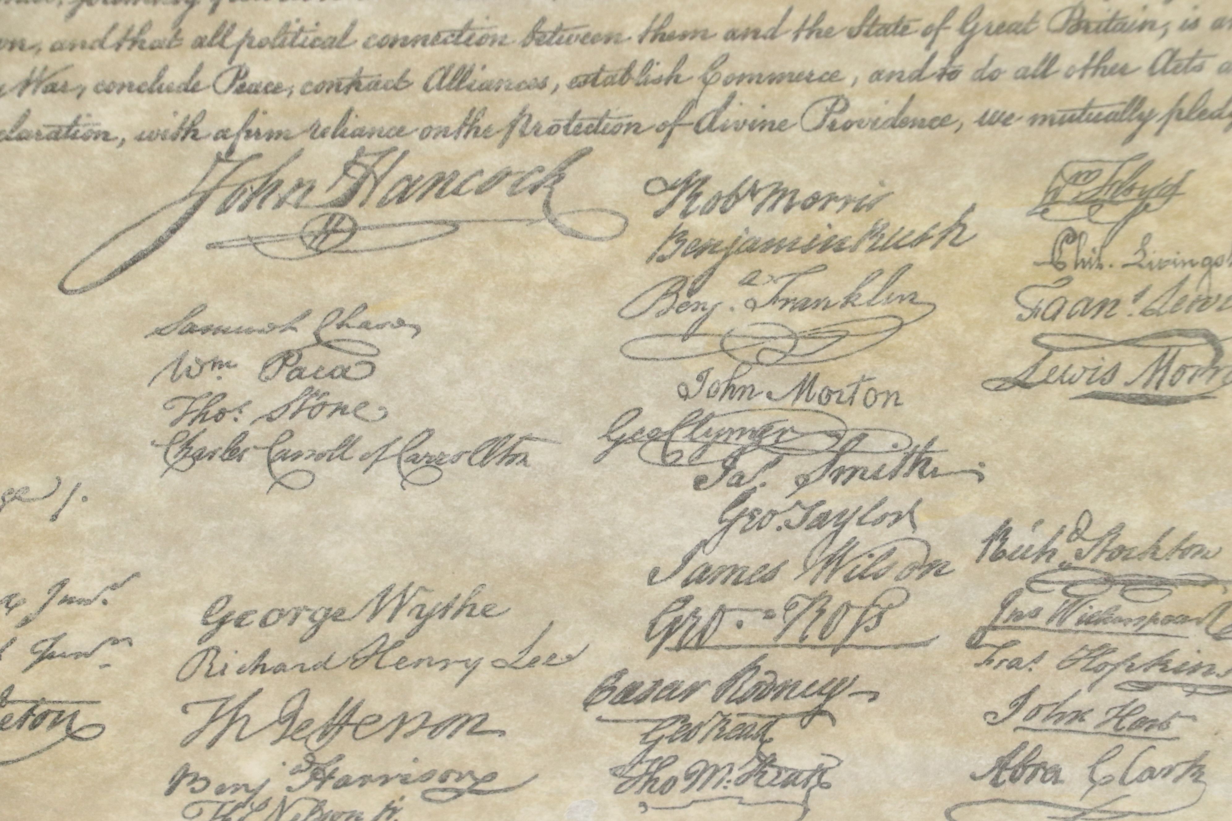 Declaration of Independence Replica Engraving