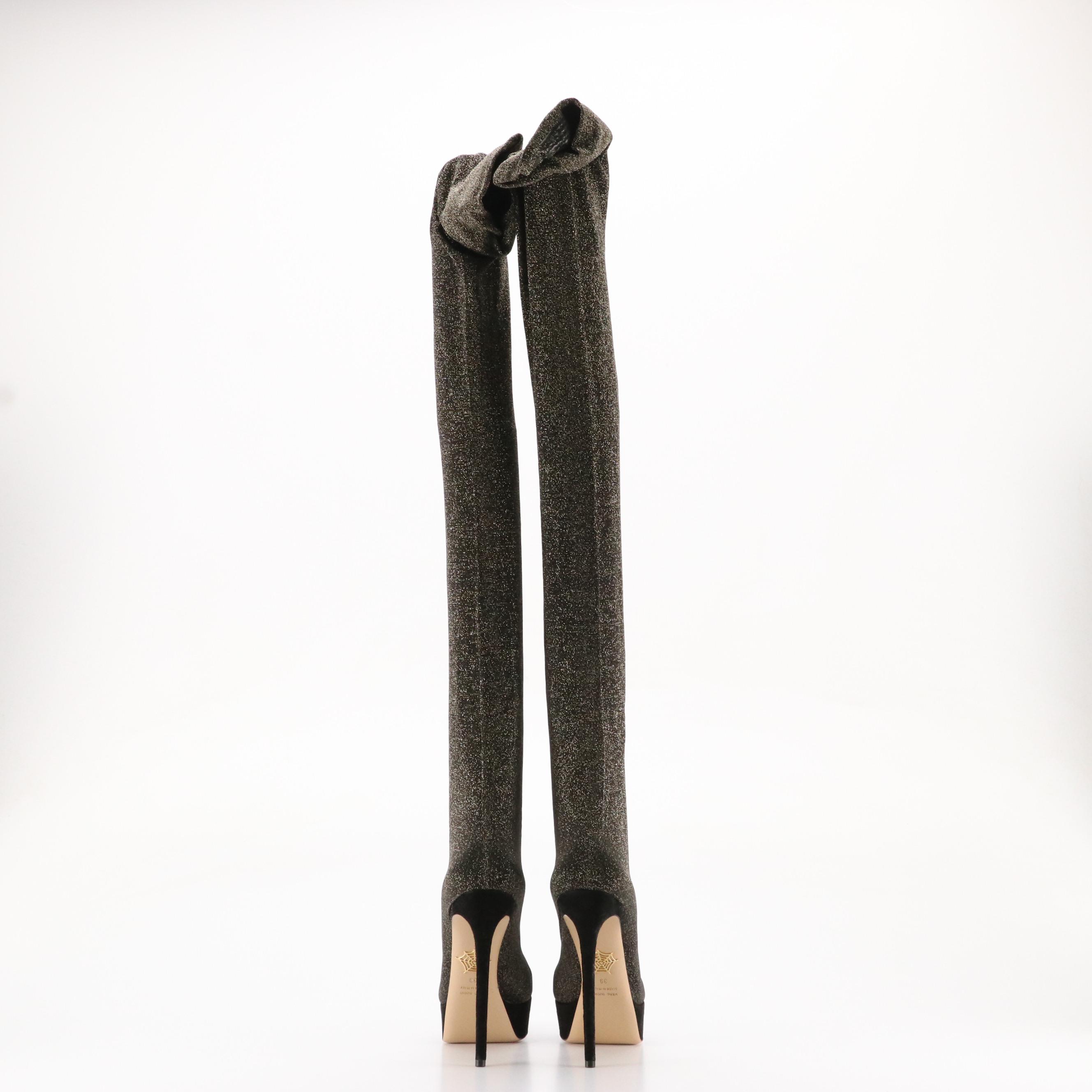 Charlotte Olympia Platform Stiletto Over-the Knee Sock Boots & Horal Wedge Boots