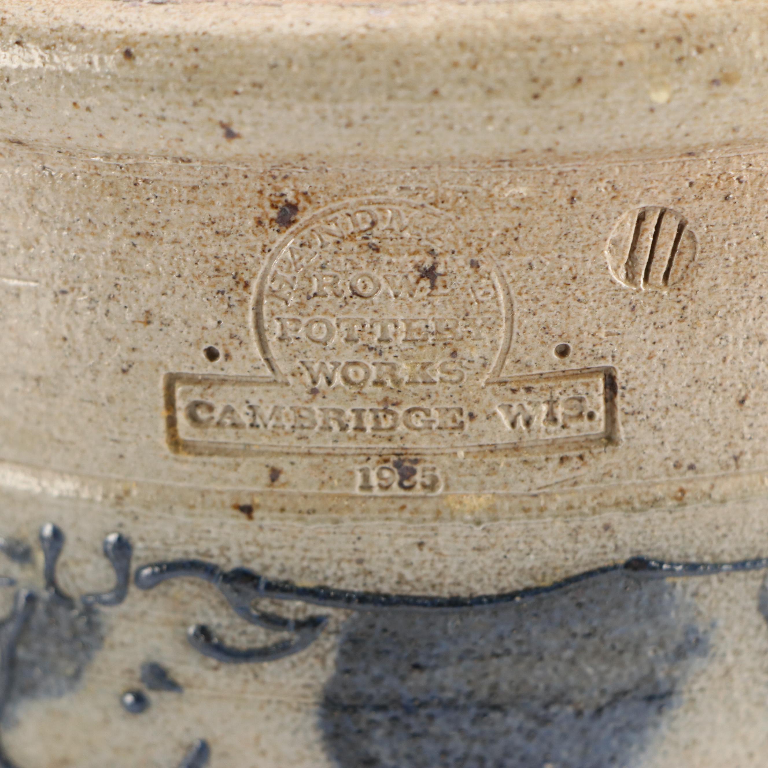 Rowe Pottery Works Stoneware Crocks with Bottle and Tankard