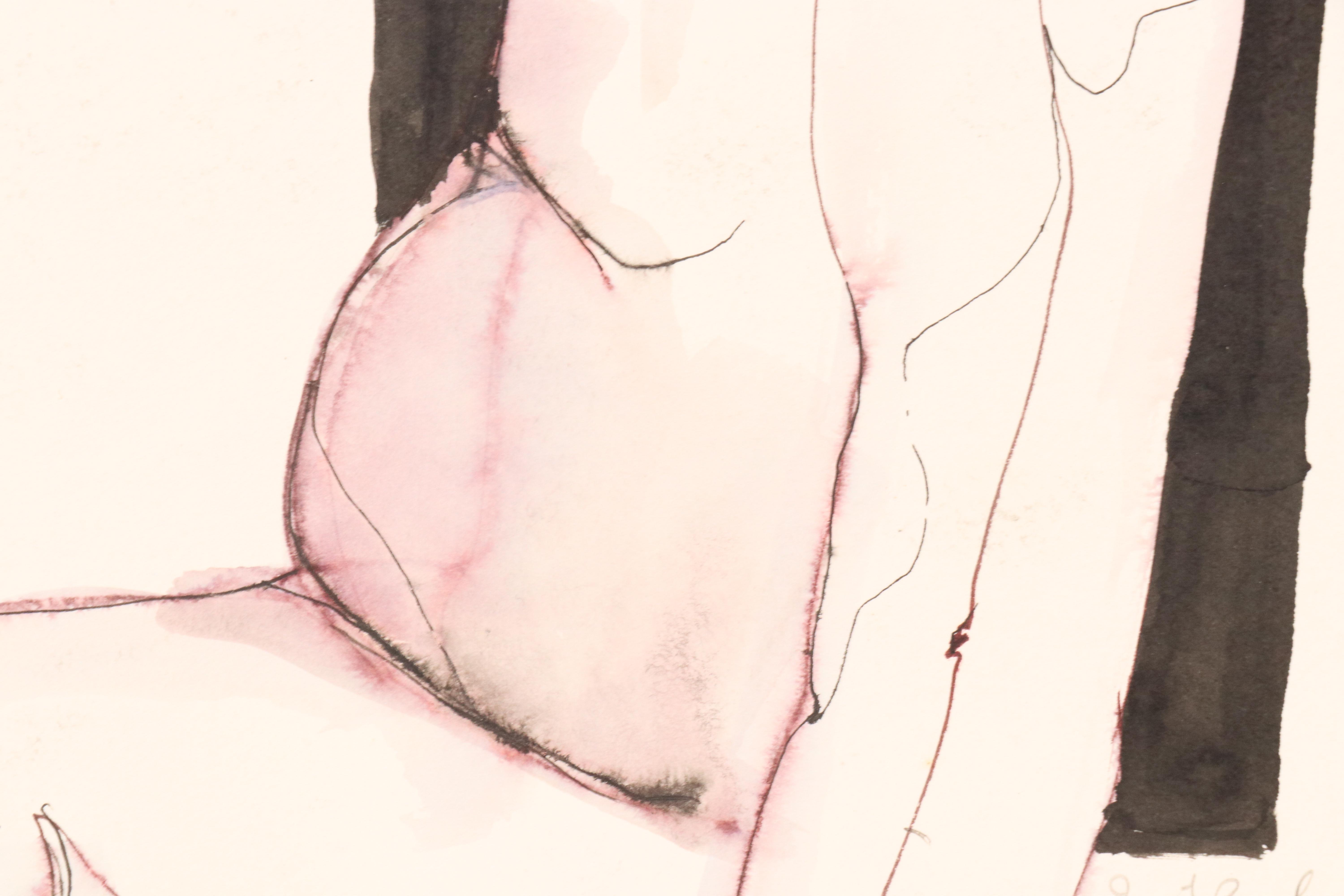 James Bruch Ink and Watercolor Drawings "The Concentration Camp Doctors," 1964