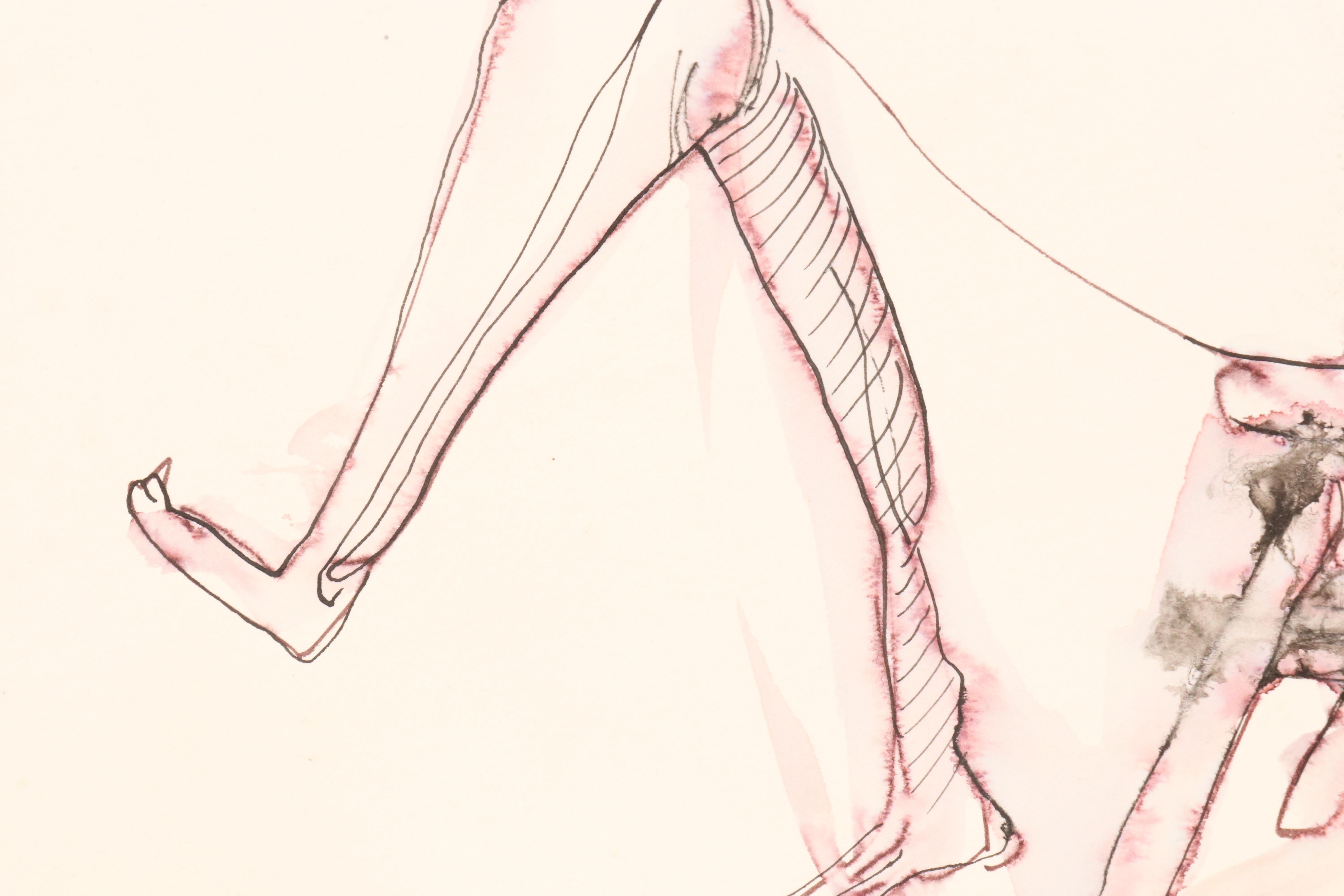 James Bruch Ink and Watercolor Drawings "The Concentration Camp Doctors," 1964